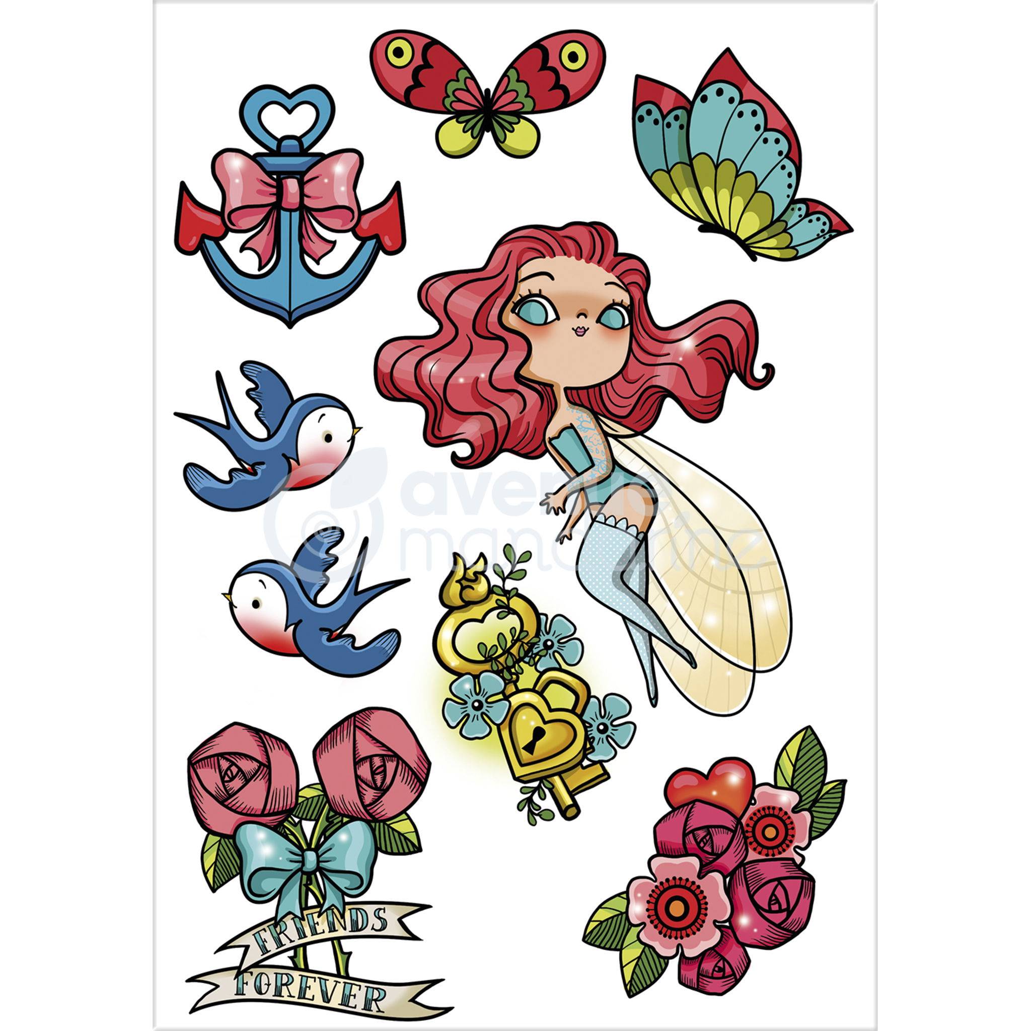 Avenue Mandarine 10x Tattoo' Mania, Fee - Mehrfarbig CC002O