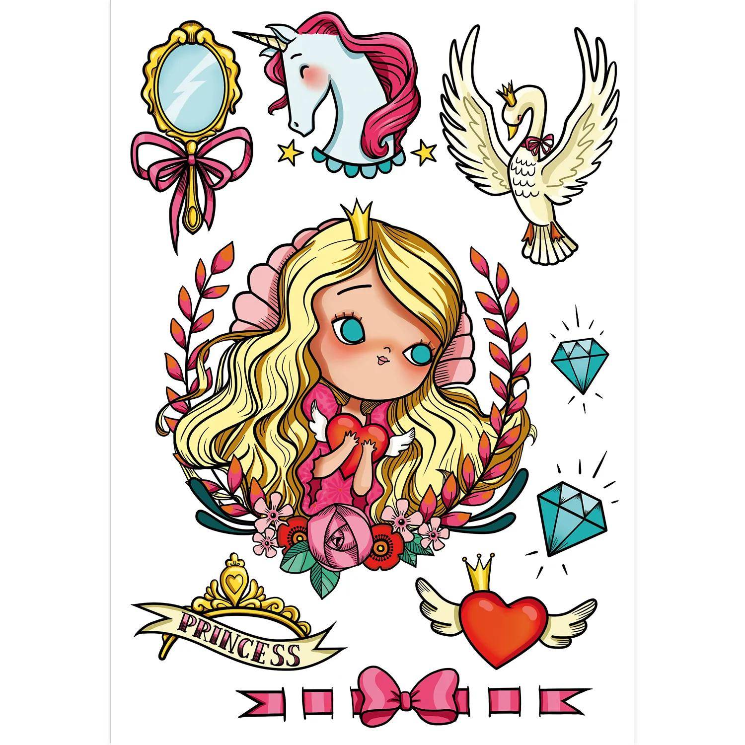 Avenue Mandarine 10x Tattoo' Mania, Prinzessin - Mehrfarbig CC001O
