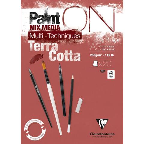 Clairefontaine 2x PaintON Terracotta, Block A3, geleimt, 20 Bl 250g, 976154C