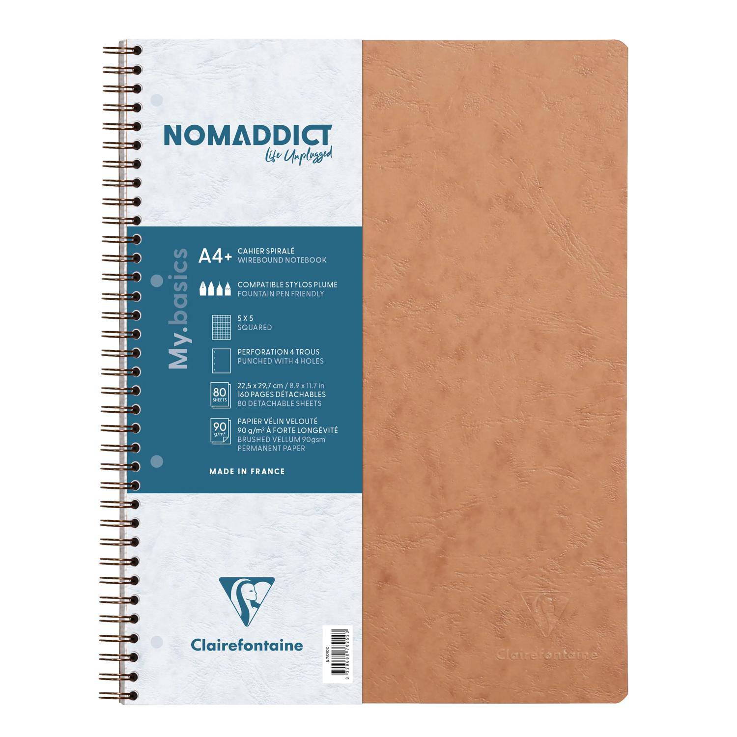 Clairefontaine 5x Age Bag Collegeblock A4+ 80 Blatt kar. Tabak 78252C