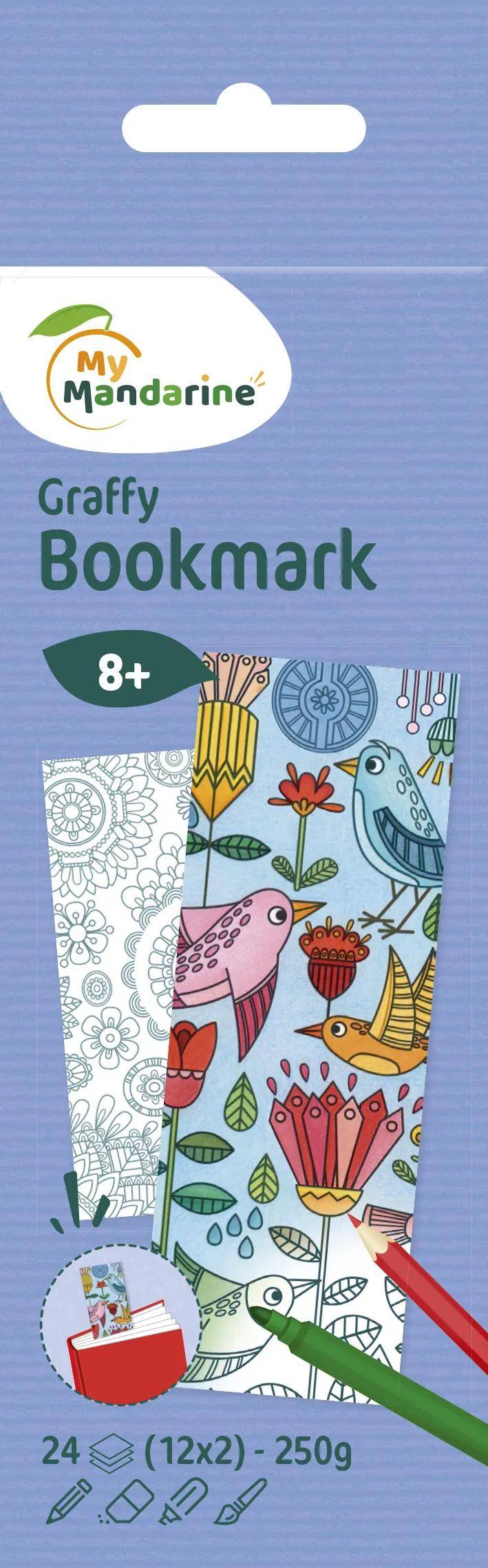 Avenue Mandarine 5x Graffy Bookmark, Mandala/Blumen GY038O