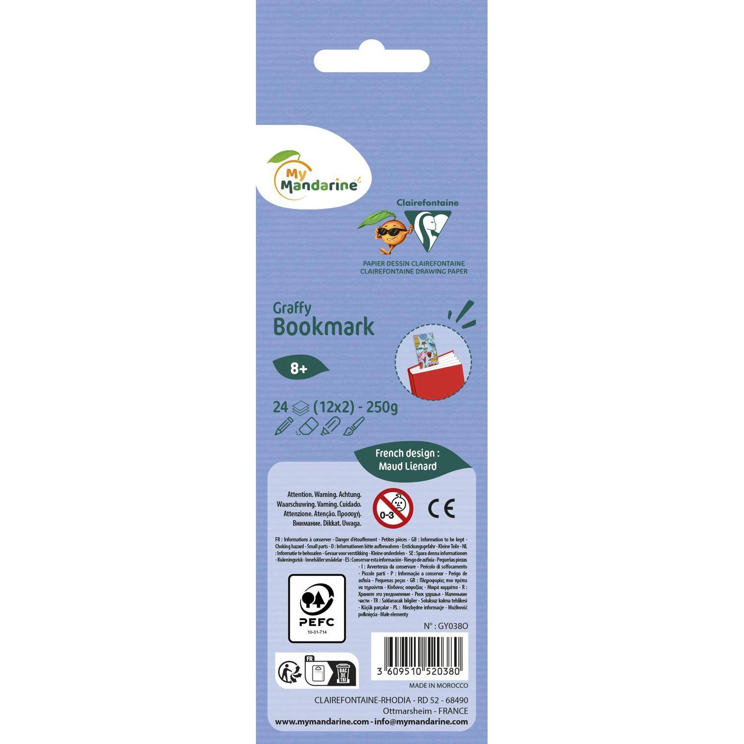 Avenue Mandarine 5x Graffy Bookmark, Mandala/Blumen GY038O