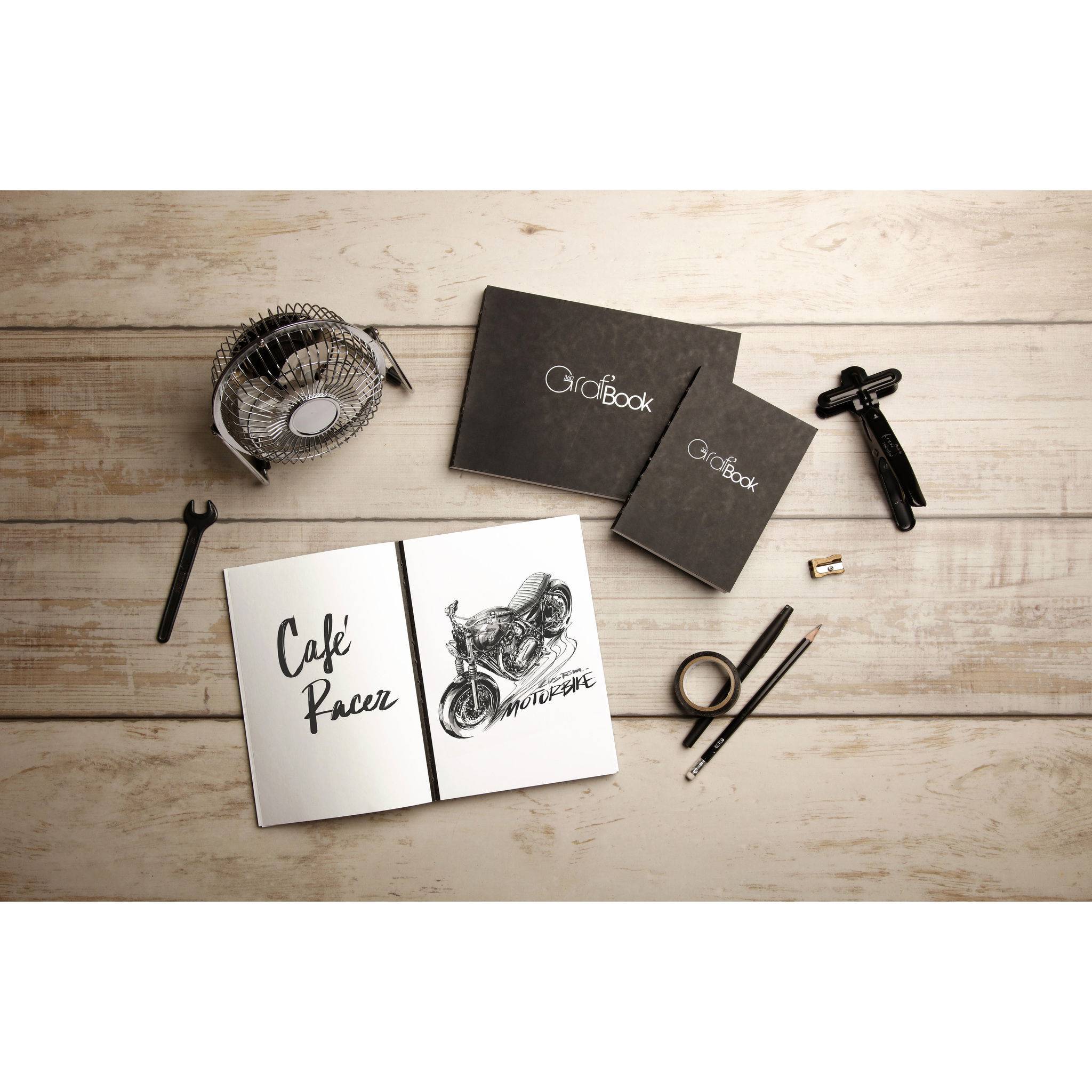 Clairefontaine 5x Skizzenbuch 11x17cm 100 Blatt Schwarz 975803C