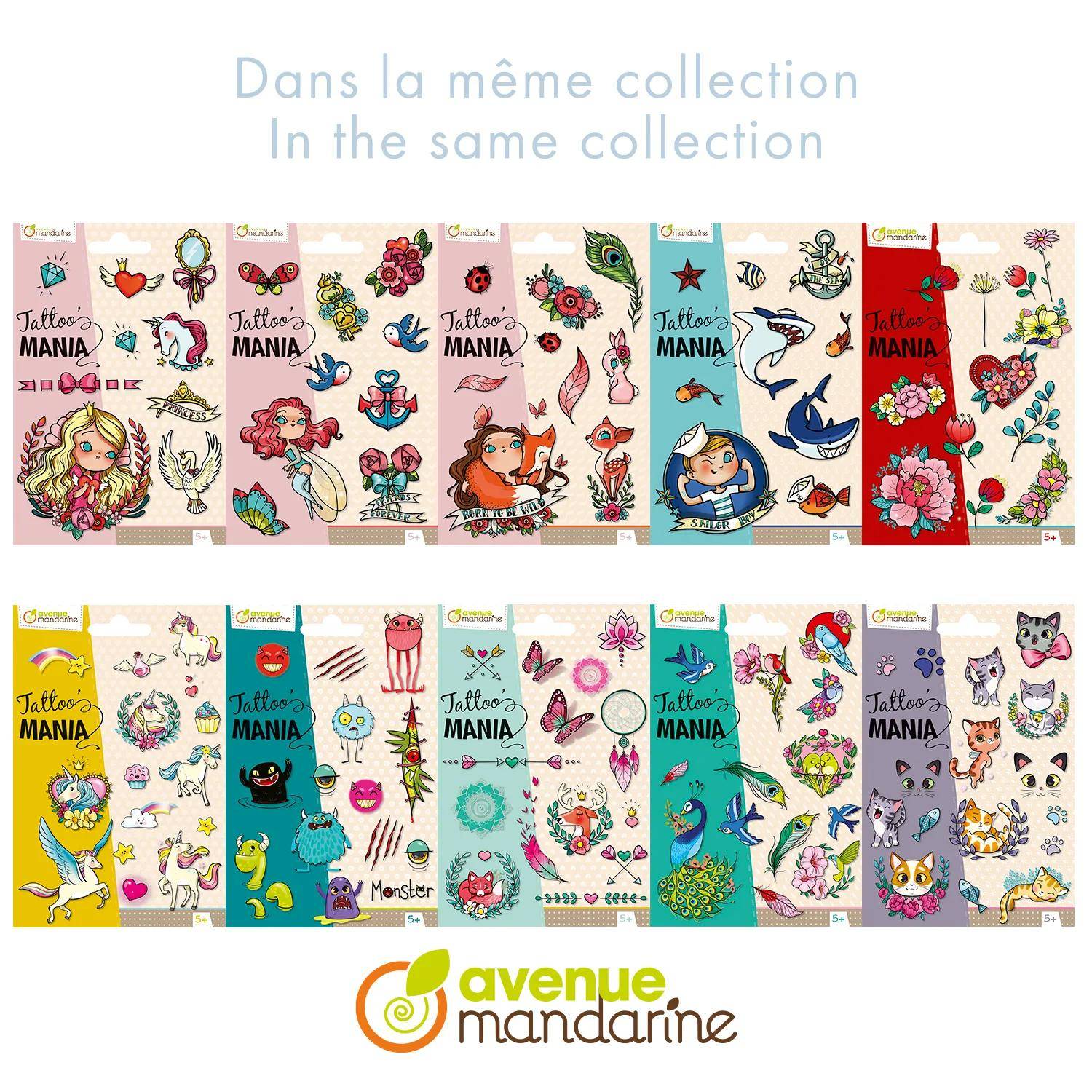 Avenue Mandarine 10x Tattoo'Mania, Wild - Mehrfarbig CC070C