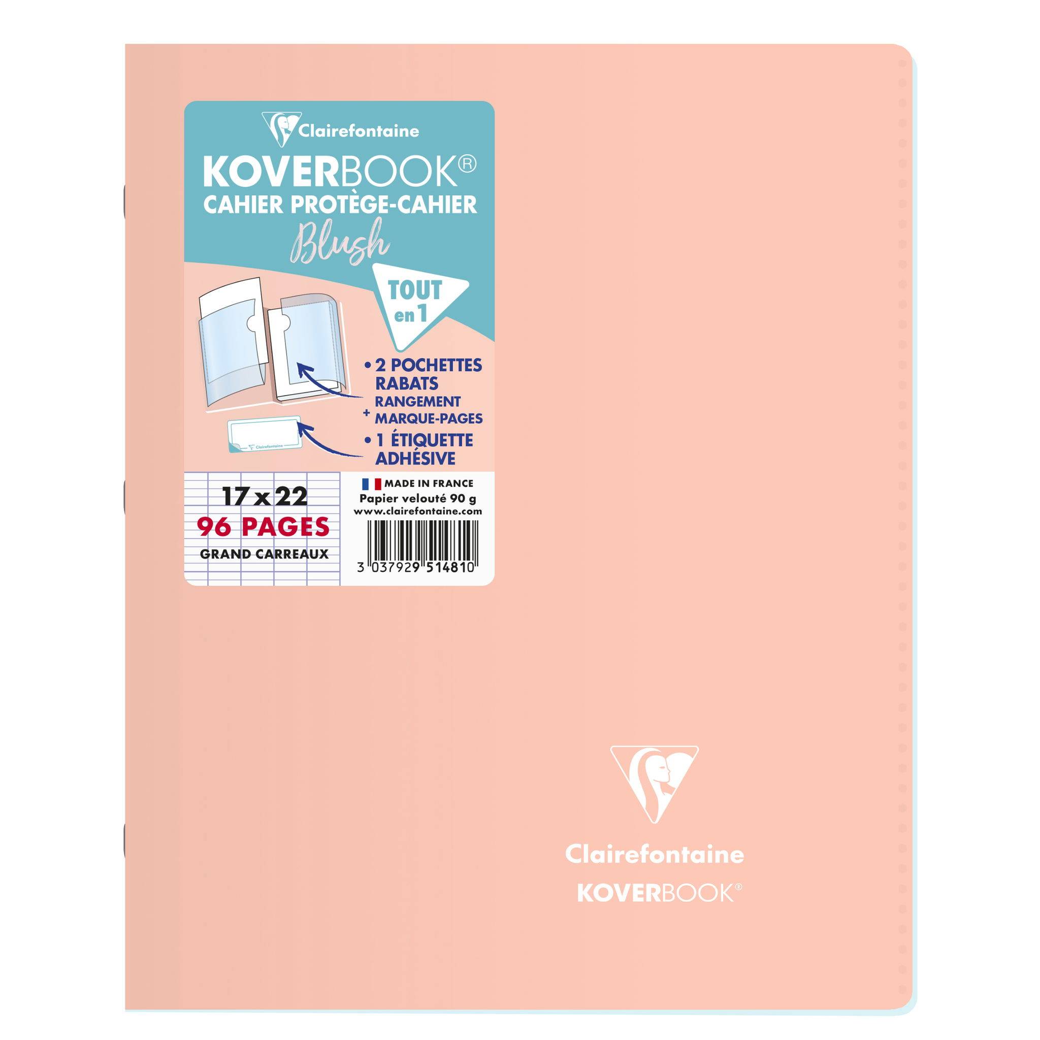 Clairefontaine 10x Koverbook Heft 17x22cm, 48 Blatt 90g, Sortiert 951481C