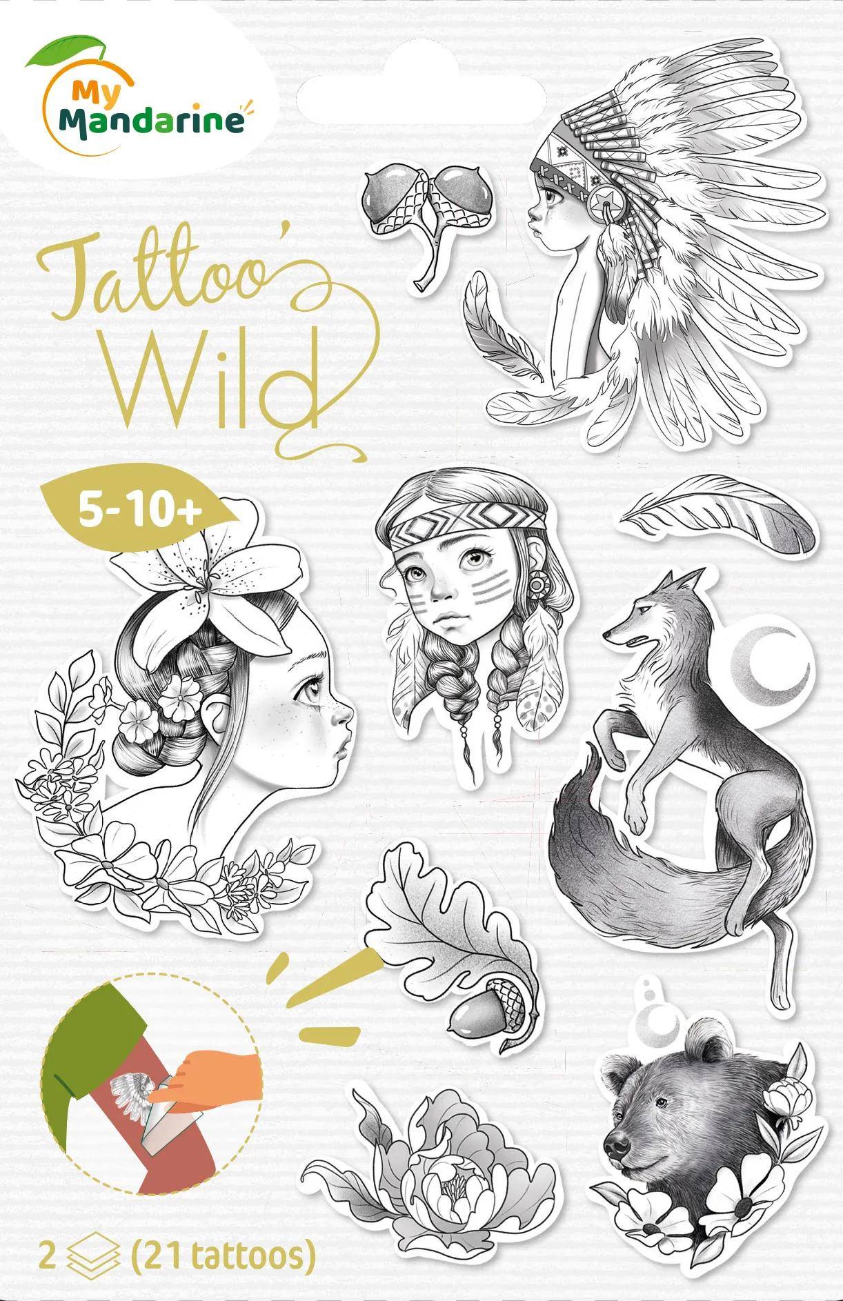 Avenue Mandarine 10x Tattoo'Mania, Wild - Mehrfarbig CC070C