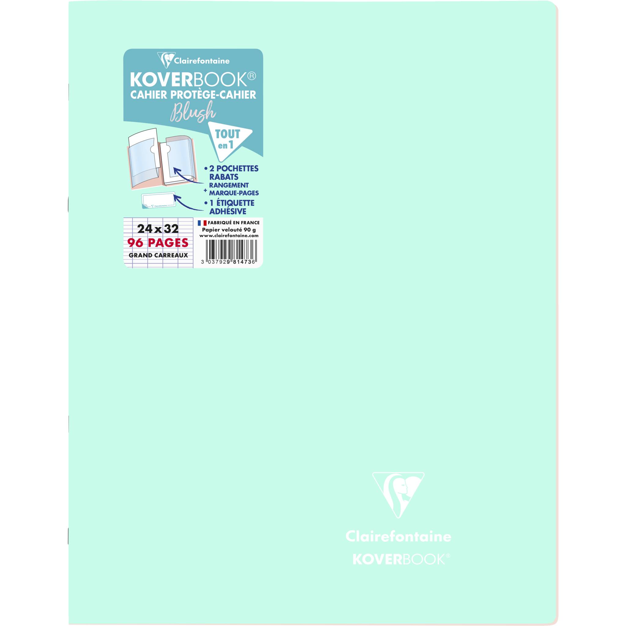 Clairefontaine 10x Koverbook Heft 24x32cm, 48 Blatt 90g Minze/Puderrosa 981473C