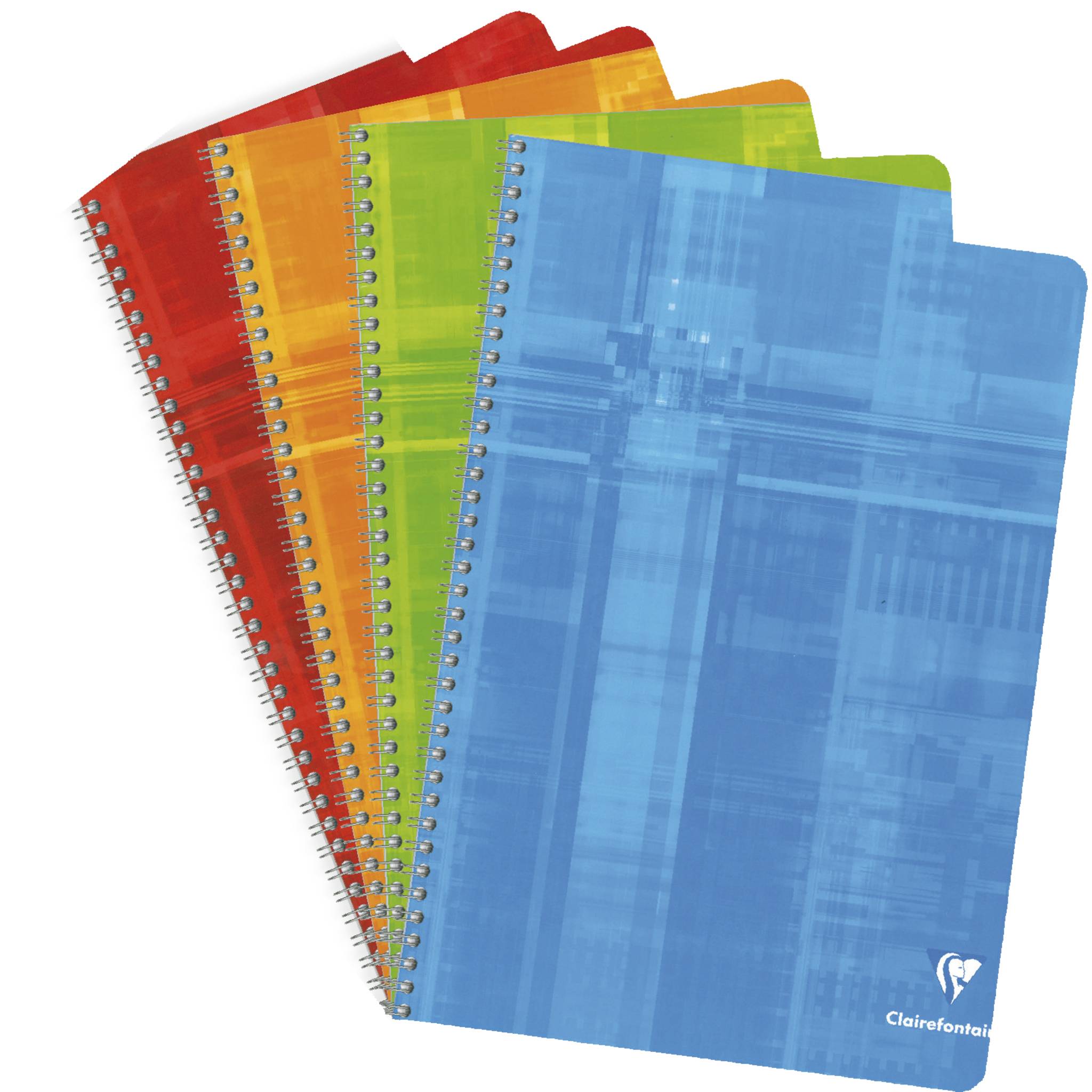 Clairefontaine 5x Spiralbuch 24x32 cm, 90 Blatt 90g, kariert 5/5 Sortiert 8352C