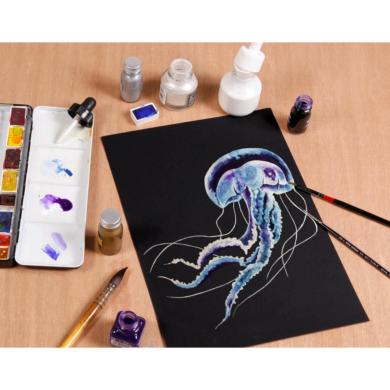 Clairefontaine schwarzes Aquarellpapier, Pack. 5 Blatt 75x105cm, 975330C