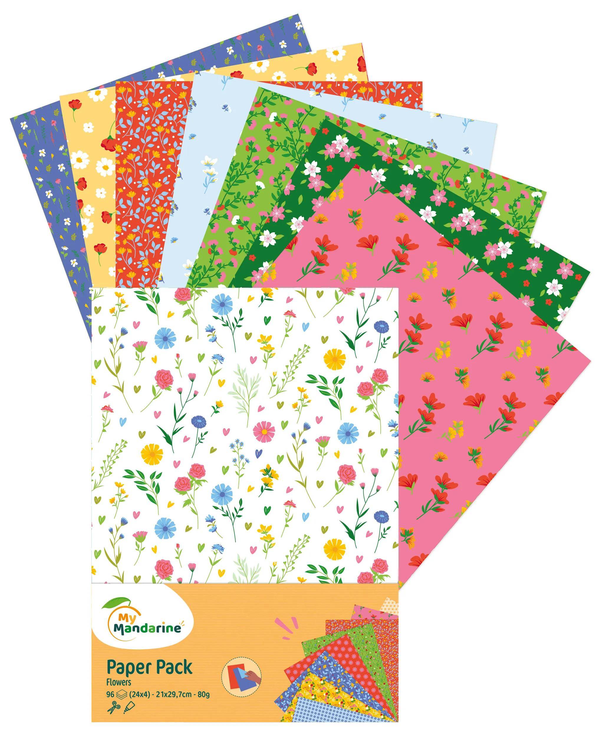Avenue Mandarine 3x Paper Pack, Flowers - Mehrfarbig CC067C