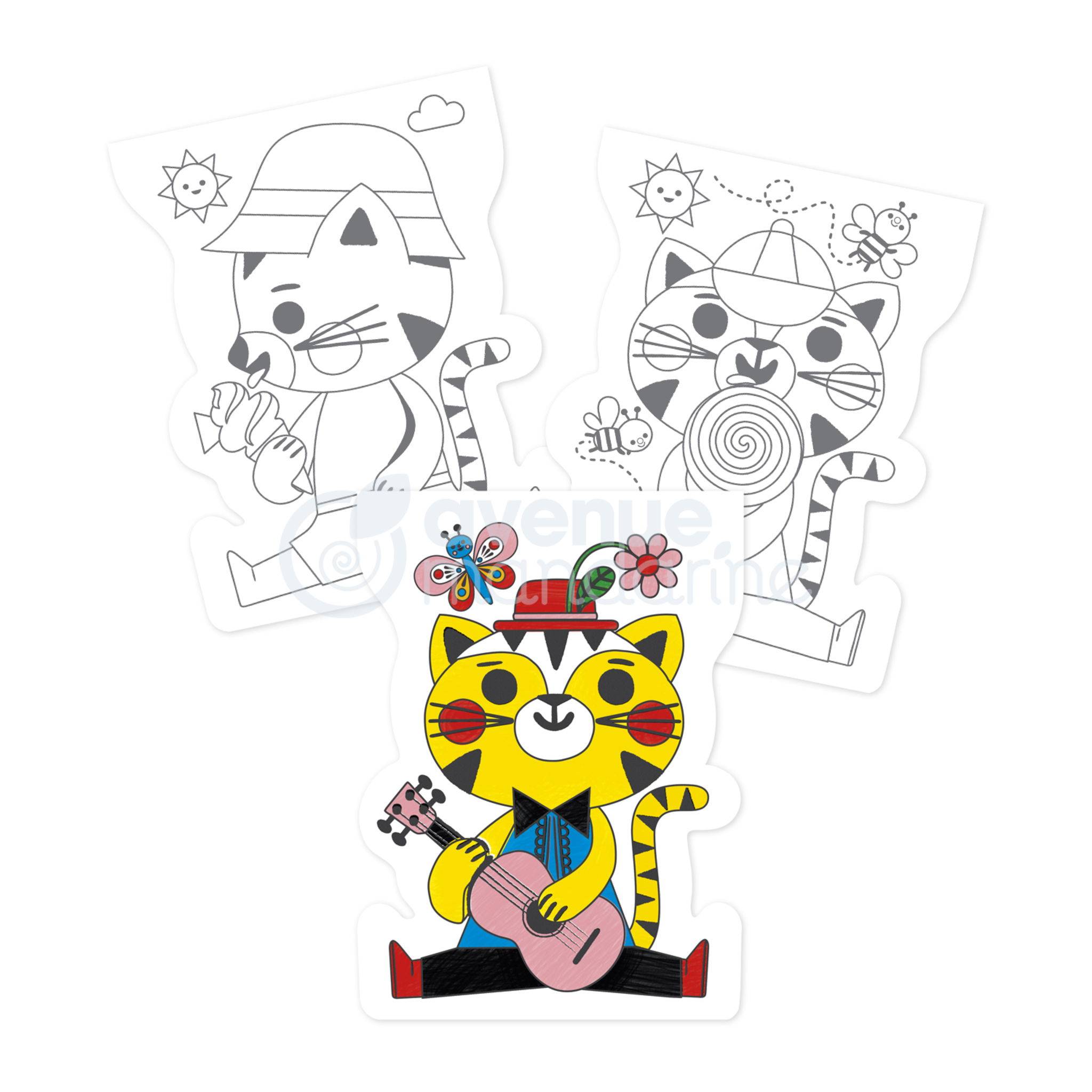 Avenue Mandarine 5x Graffy Nimo, Katze - Mehrfarbig GY110C