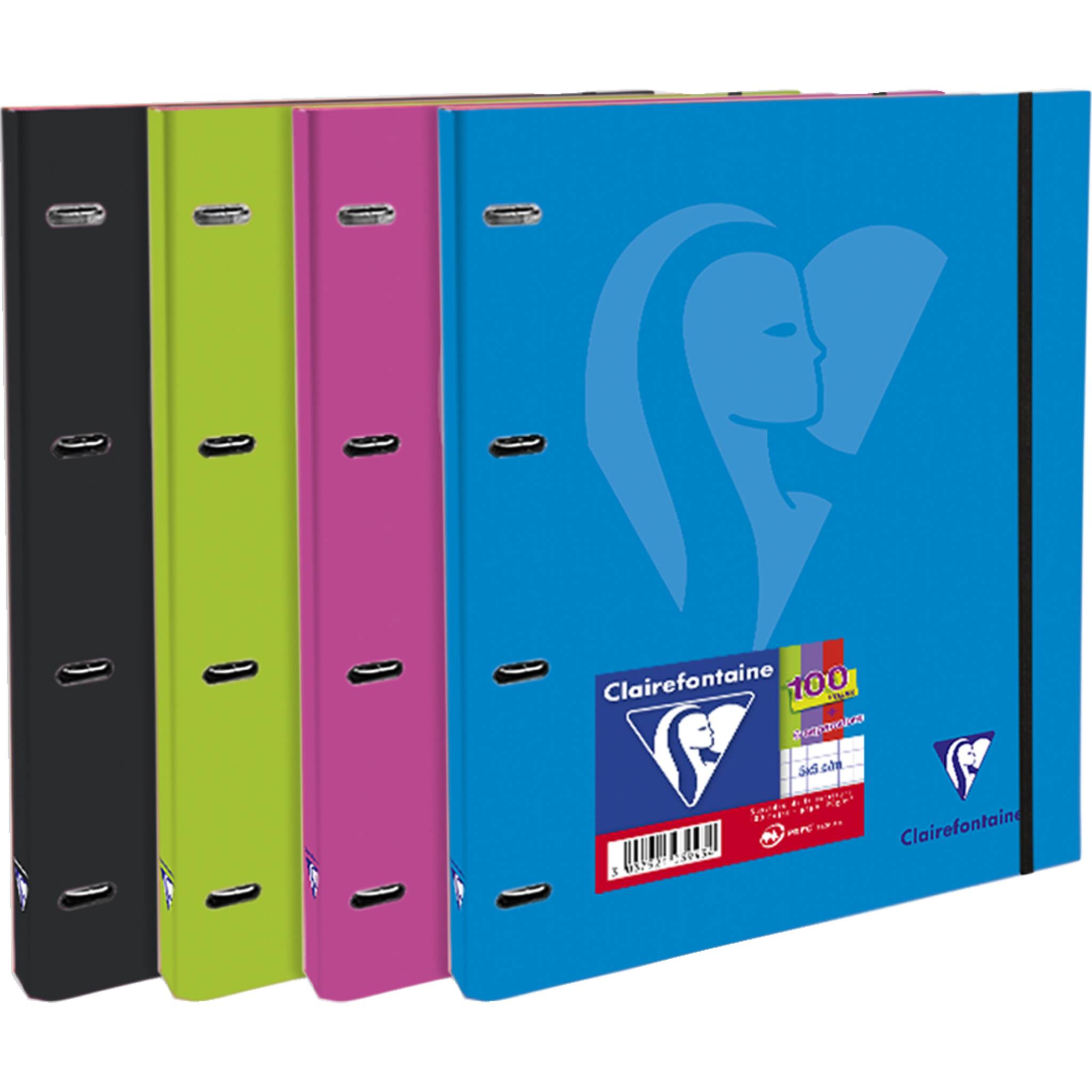 Clairefontaine 15x Mimesys festes Ringbuch A4 100 Bl kariert Sortiert 130943C