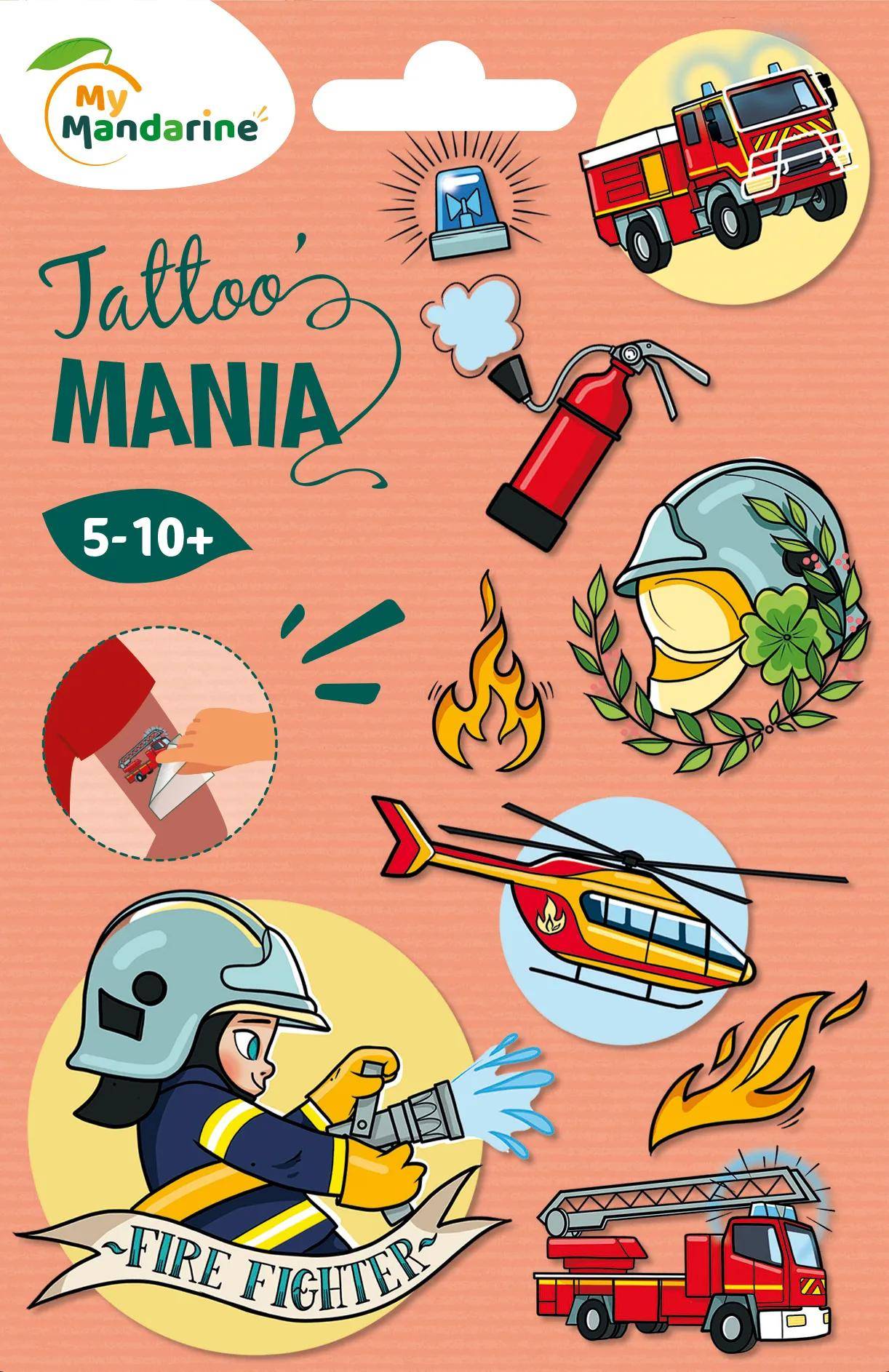 Avenue Mandarine 10x Tattoo Mania, Feuerwehr - Mehrfarbig CC064C