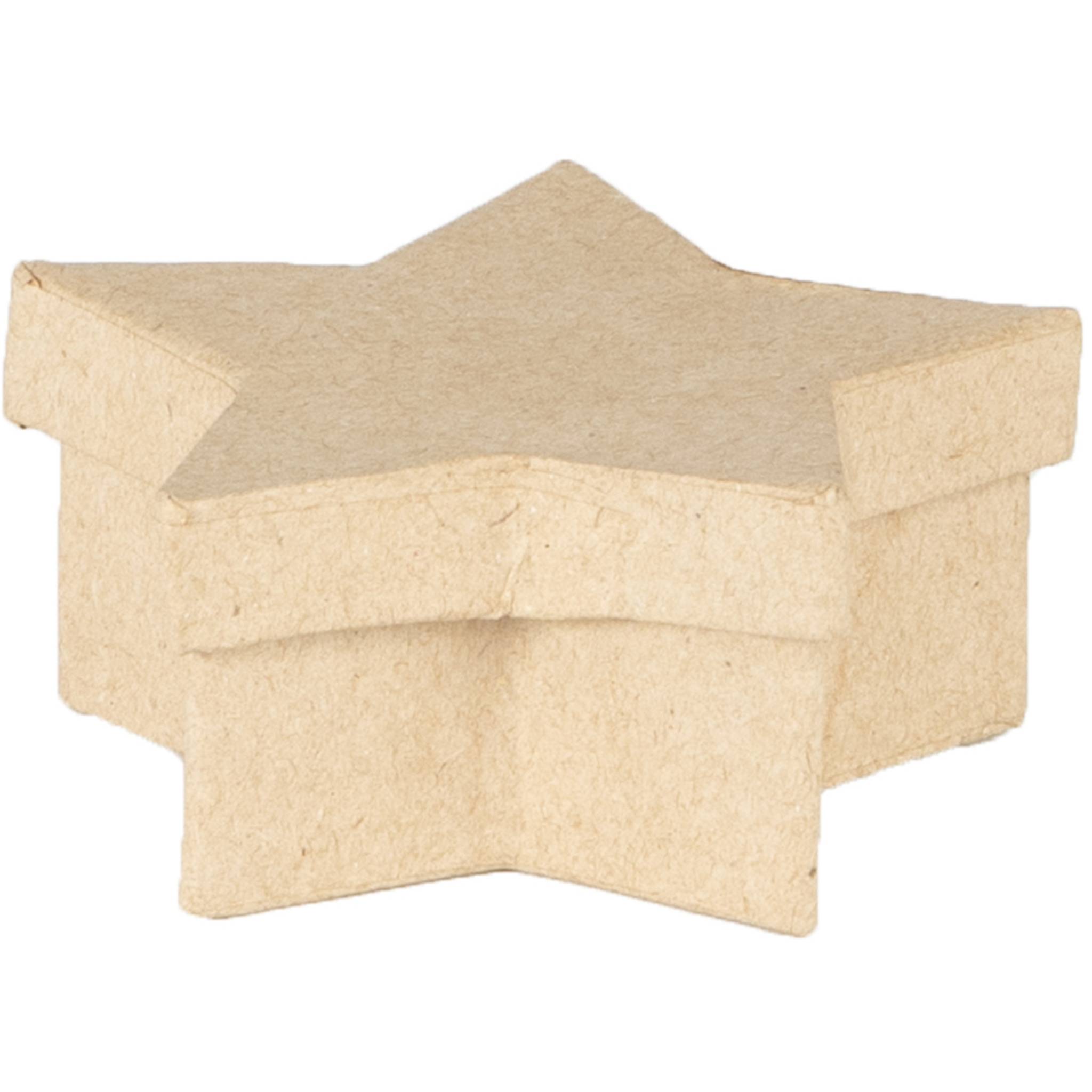 Décopatch 10x Braunes Pappmaché, kleine Sternenbox, 7x7x3 cm Kartonbraun BT085C