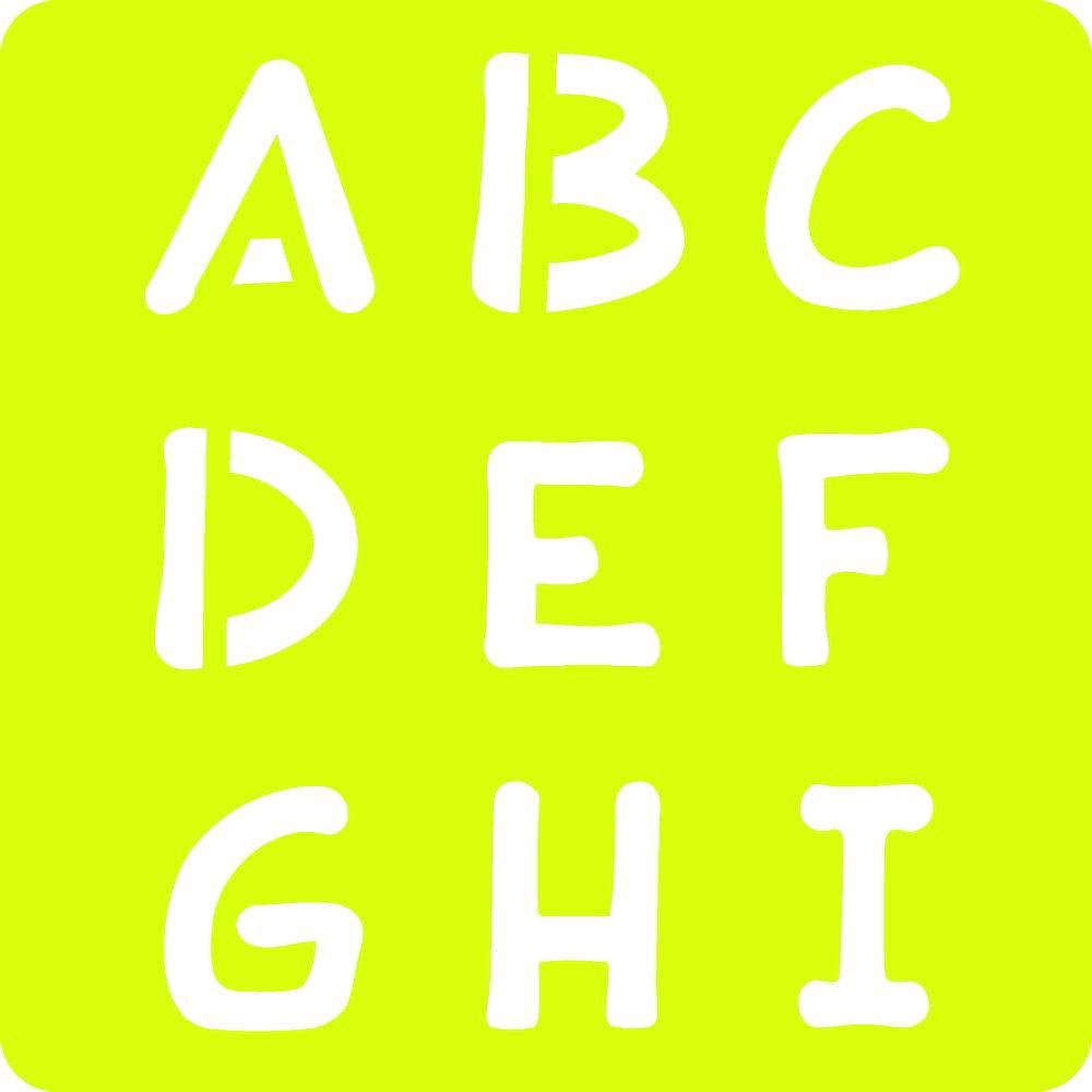 Avenue Mandarine 3x 6-teiliges Schablonenset für Kinder, Alphabet Orange 42450MD