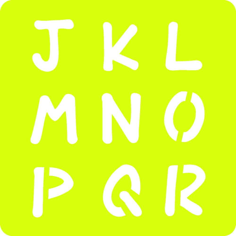 Avenue Mandarine 3x 6-teiliges Schablonenset für Kinder, Alphabet Orange 42450MD