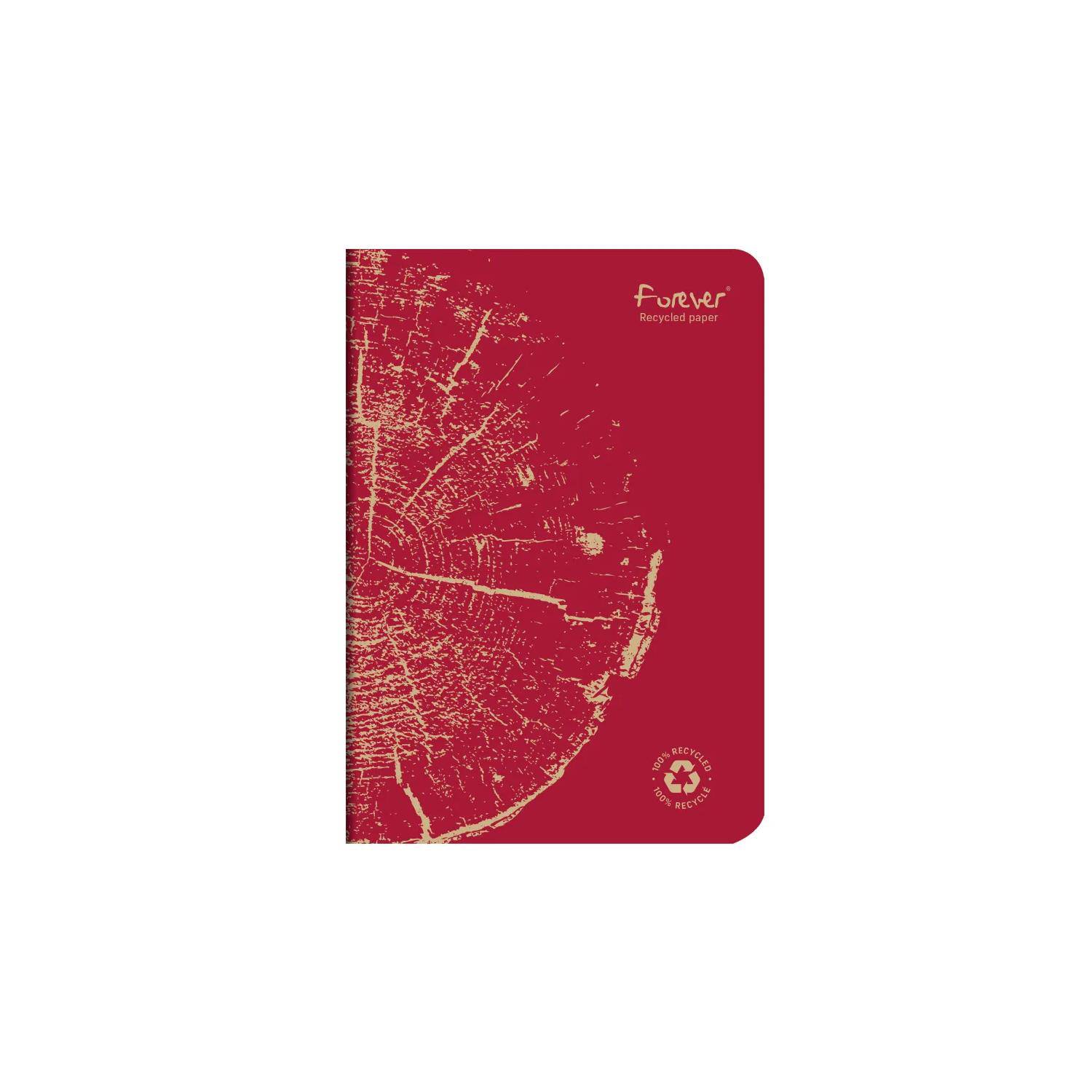 Forever 5x Notizheft A5, 48 Bl liniert, Weißes RC Papier 90g - Ziegelrot 684863C