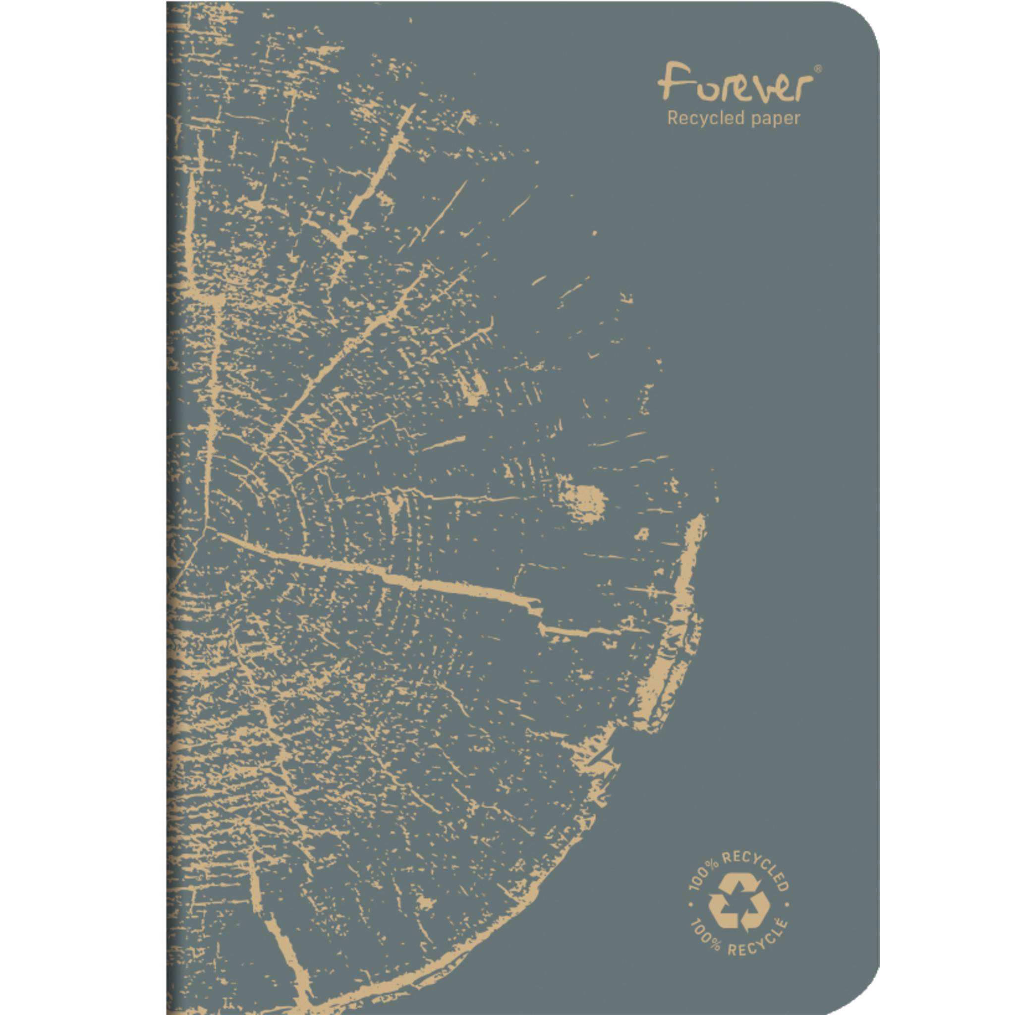 Forever 5x Notizheft A5, 48 Bl liniert, Weißes RC Papier 90g - Bleigrau 684864C