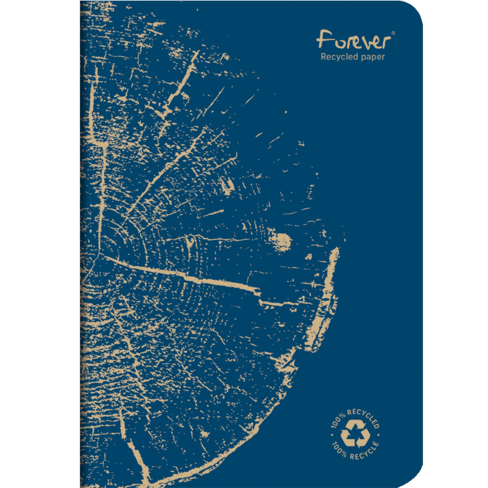 Forever 5x Notizheft A5, 48 Bl liniert Weißes RC Papier 90g - Kobaltblau 684862C