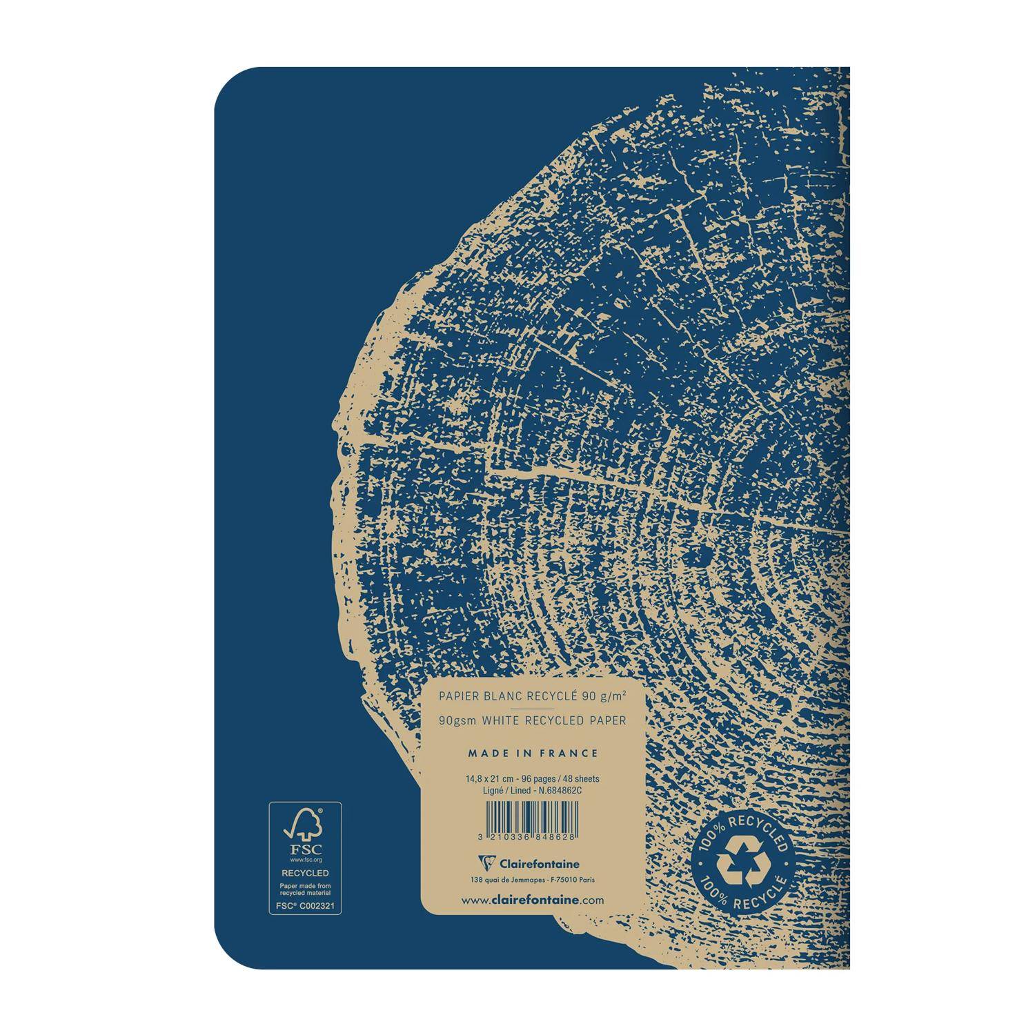 Forever 5x Notizheft A5, 48 Bl liniert Weißes RC Papier 90g - Kobaltblau 684862C