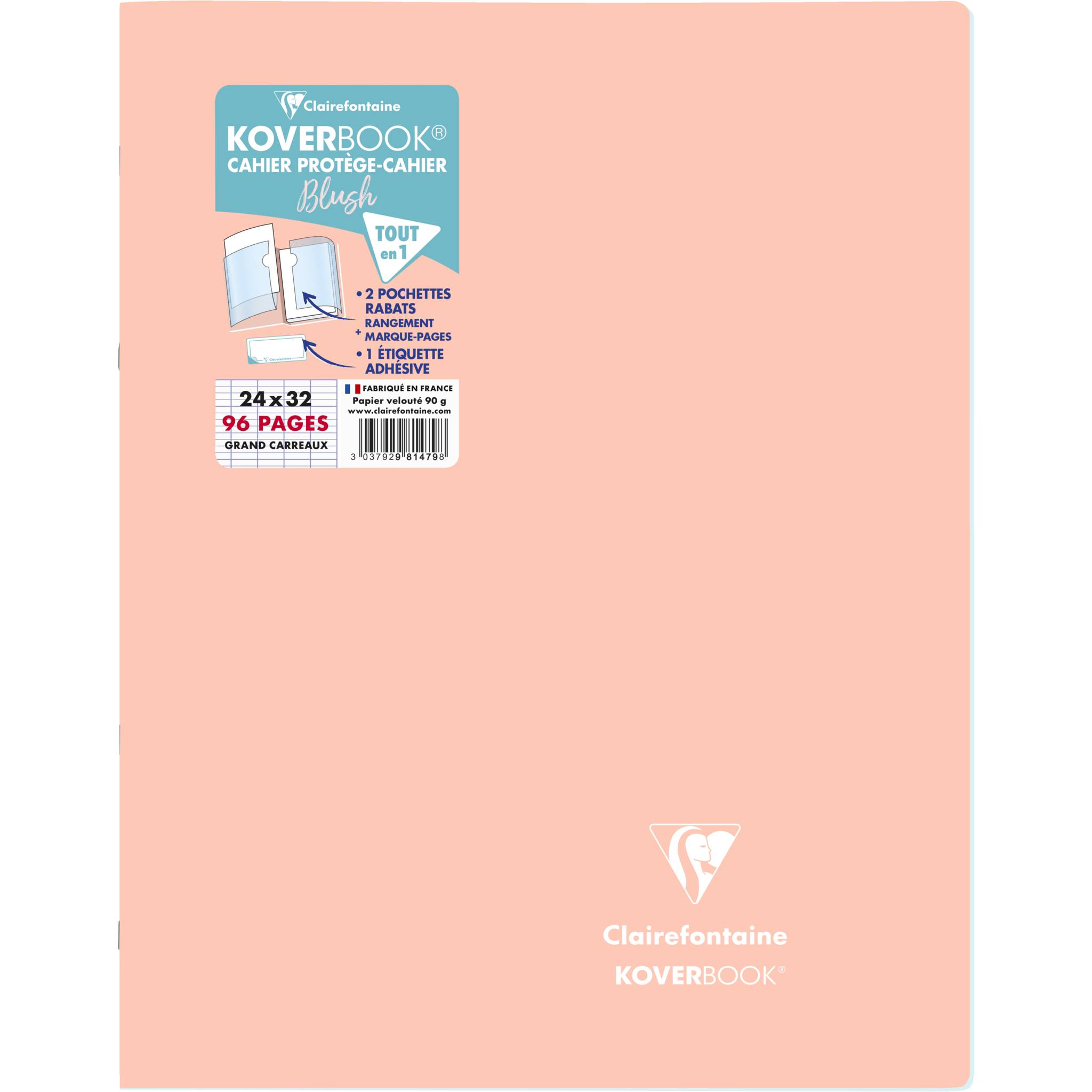 Clairefontaine 10x Koverbook Heft 24x32cm, 48 Blatt 90g Koralle/eisblau 981479C