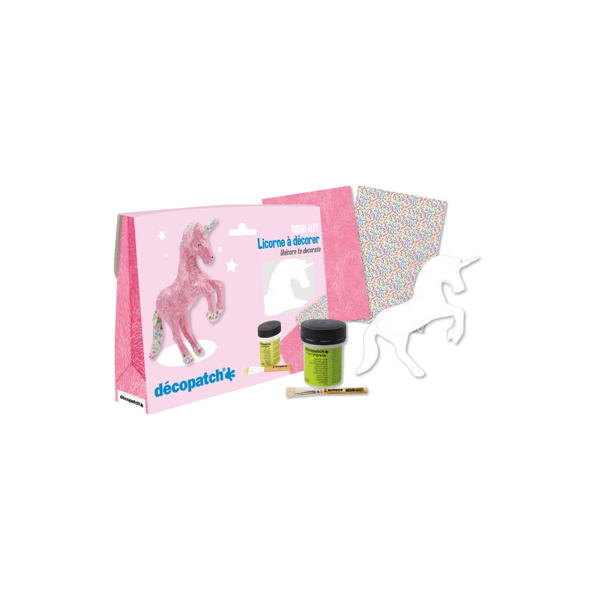 Décopatch 5x Mini-Set Einhorn - Rosa KIT009O