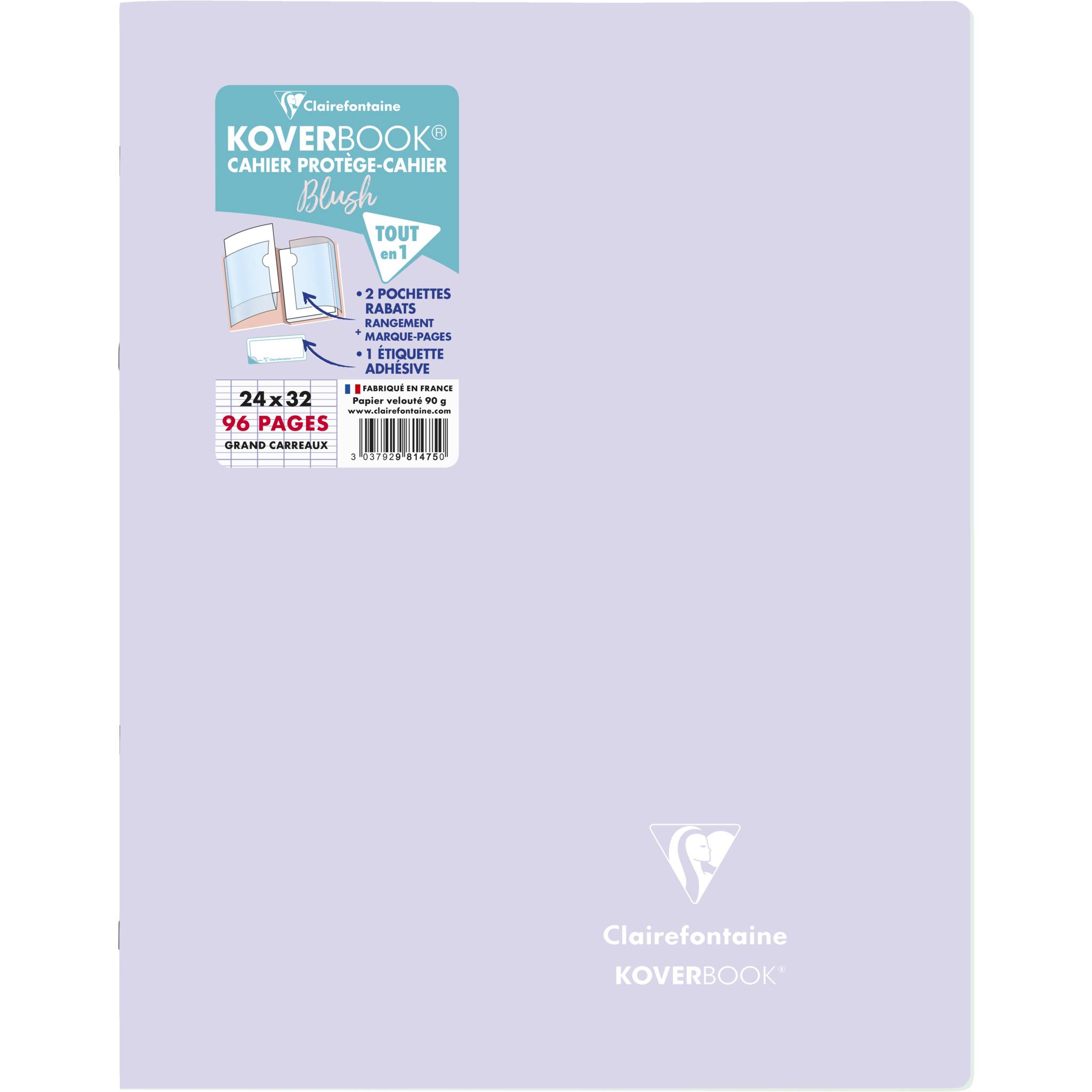 Clairefontaine 10x Koverbook Heft 24x32cm, 48 Blatt Flieder/limettengrün 981475C