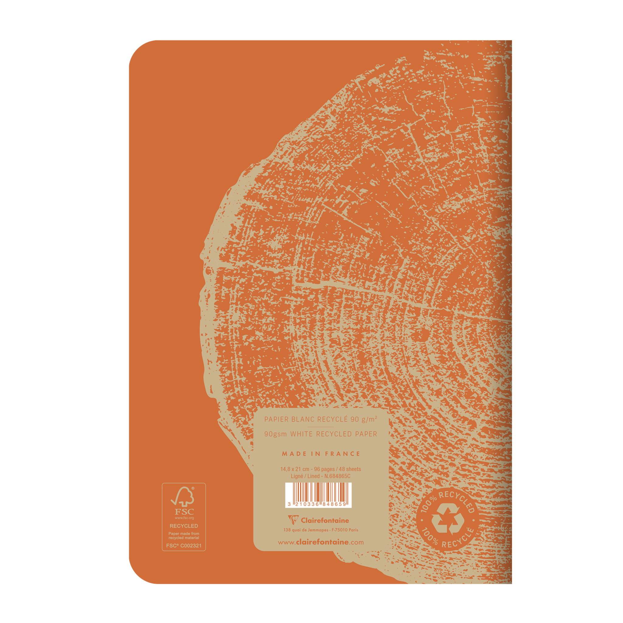 Forever 5x Notizheft A5, 48 Bl liniert Weißes RC Papier 90g - Rostorange 684865C