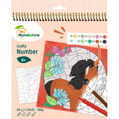 Avenue Mandarine 5x Graffy Pop Number, Pferde - Mehrfarbig GY109C