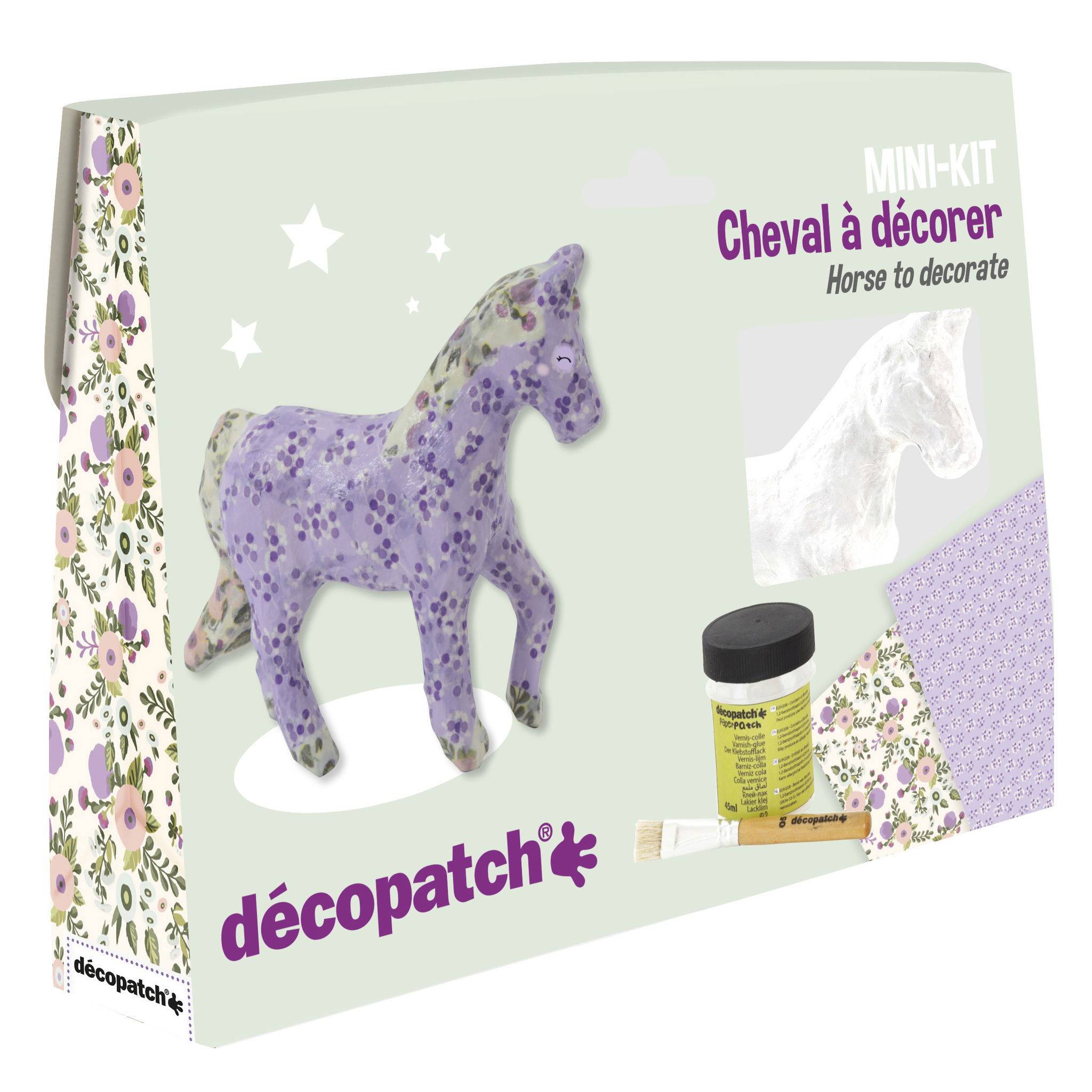 Décopatch 5x Mini-Set Pferd - Grün KIT010O