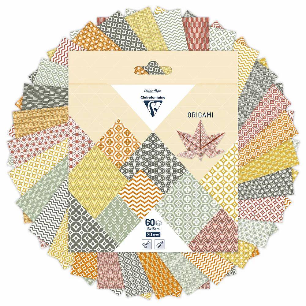 Clairefontaine 5x Origami Papiere 60 Blatt, 30 Motive Herbst - 95636C