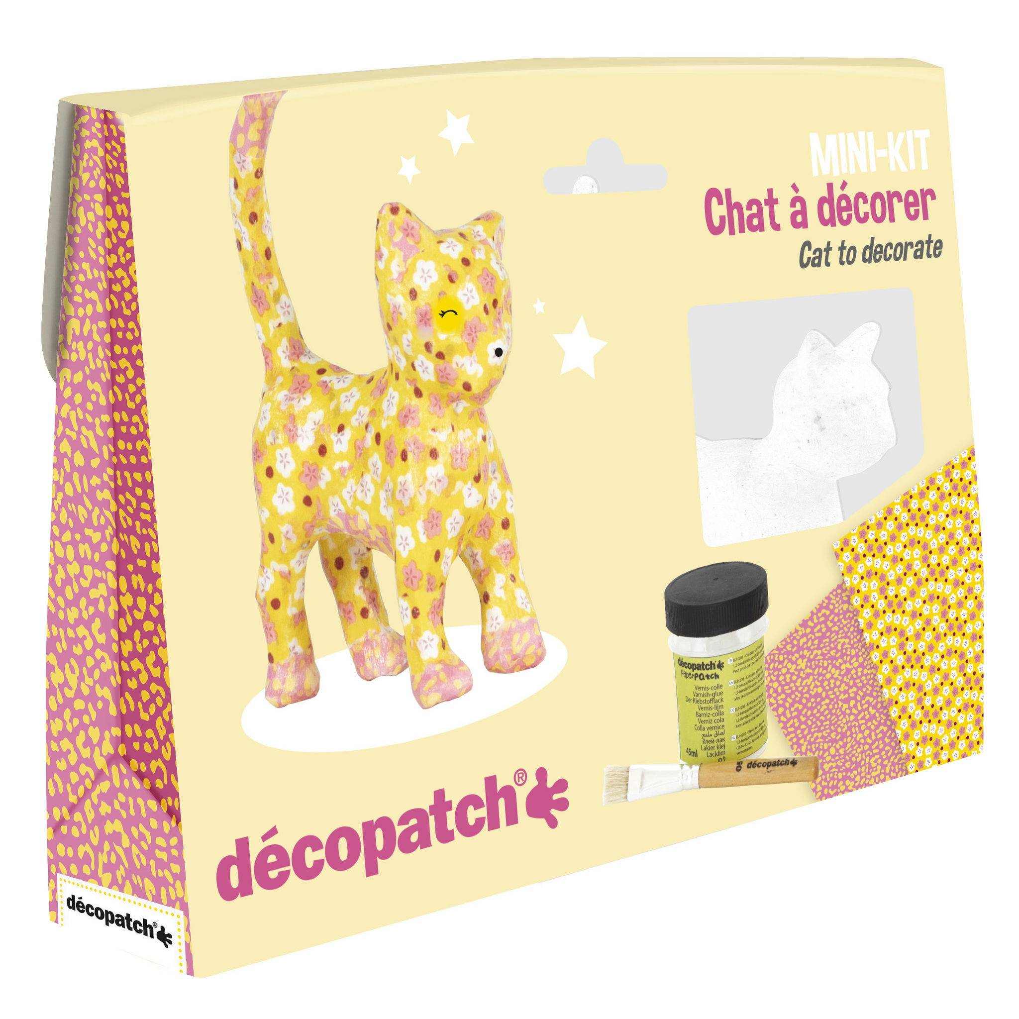 Décopatch 5x Mini-Set Katze - Gelb KIT012O