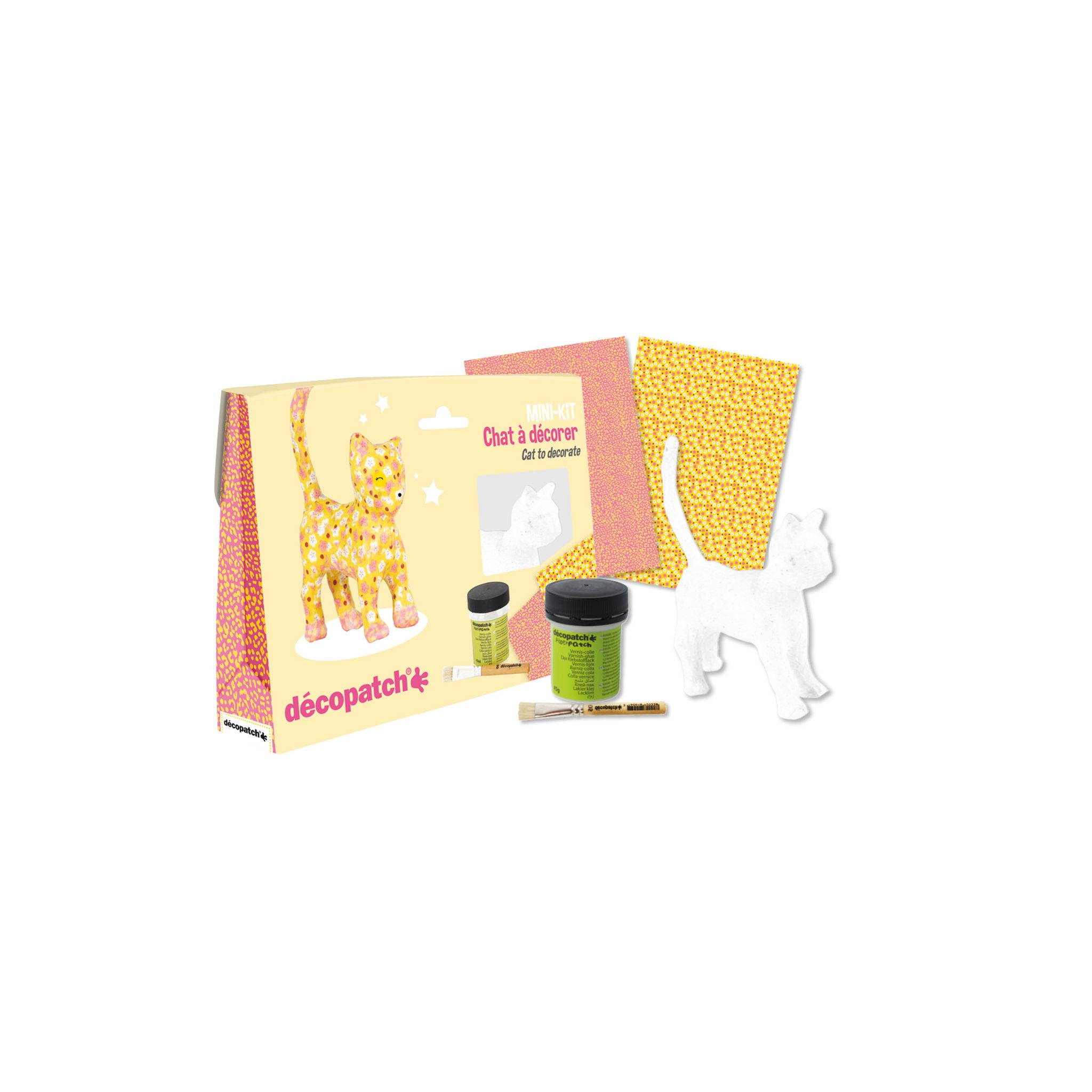 Décopatch 5x Mini-Set Katze - Gelb KIT012O