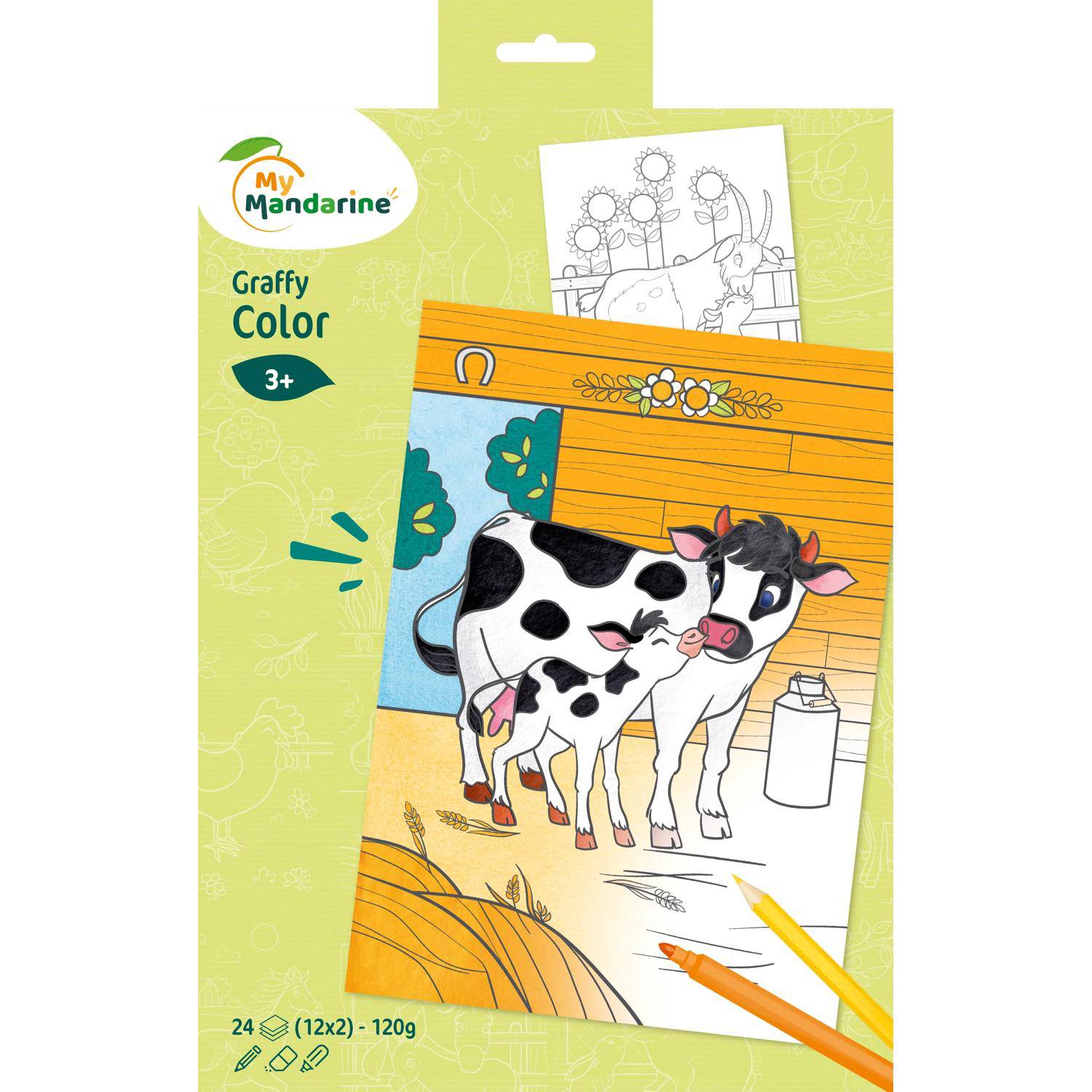 Avenue Mandarine 5x Graffy Color, Tiere Mutter/Kind Mehrfarbig GY104C
