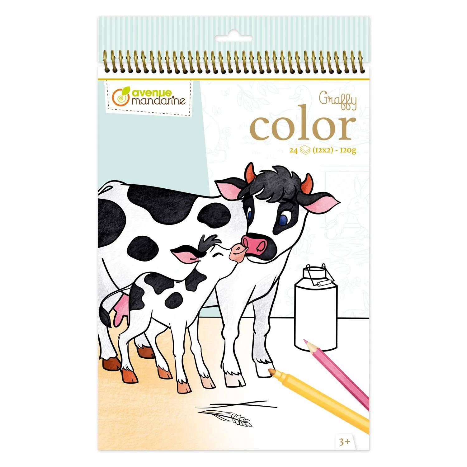 Avenue Mandarine 5x Graffy Color, Tiere Mutter/Kind Mehrfarbig GY104C