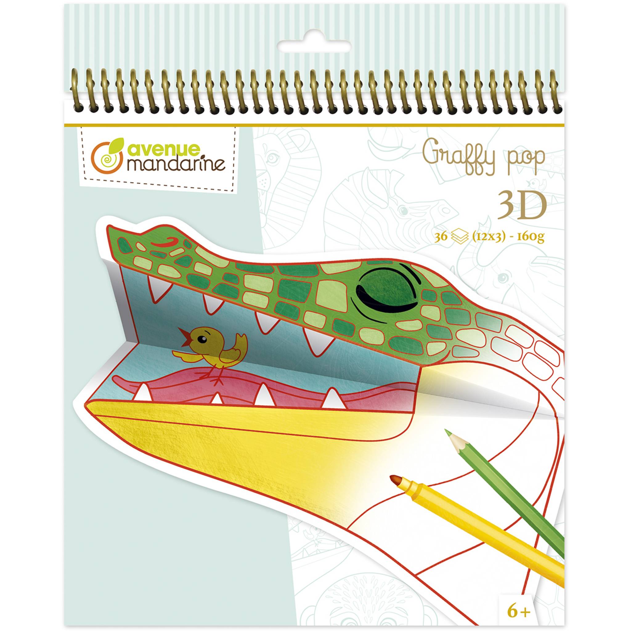 Avenue Mandarine 5x Graffy 3D, Tiere der Savanne - Mehrfarbig GY107C