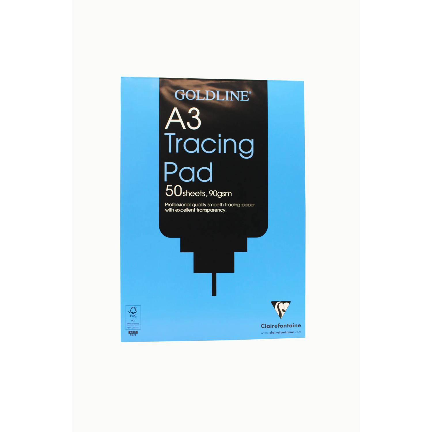 Clairefontaine 5x Goldline Transparentpapier Block geleimt, 50 Bl A3 90g GPT1A3Z