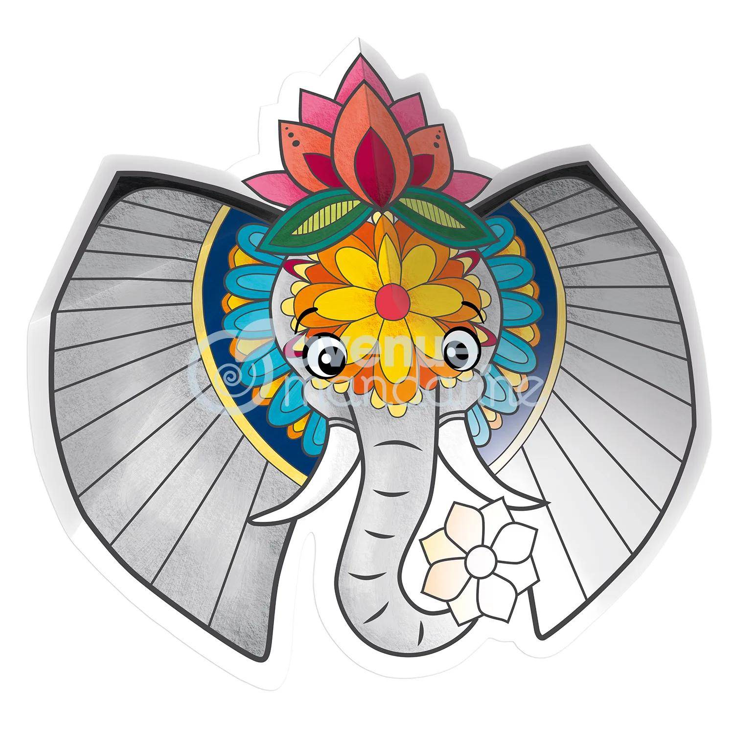 Avenue Mandarine 5x Graffy Pop Mandala 3D, Tiere der Savanne - Mehrfarbig GY106C