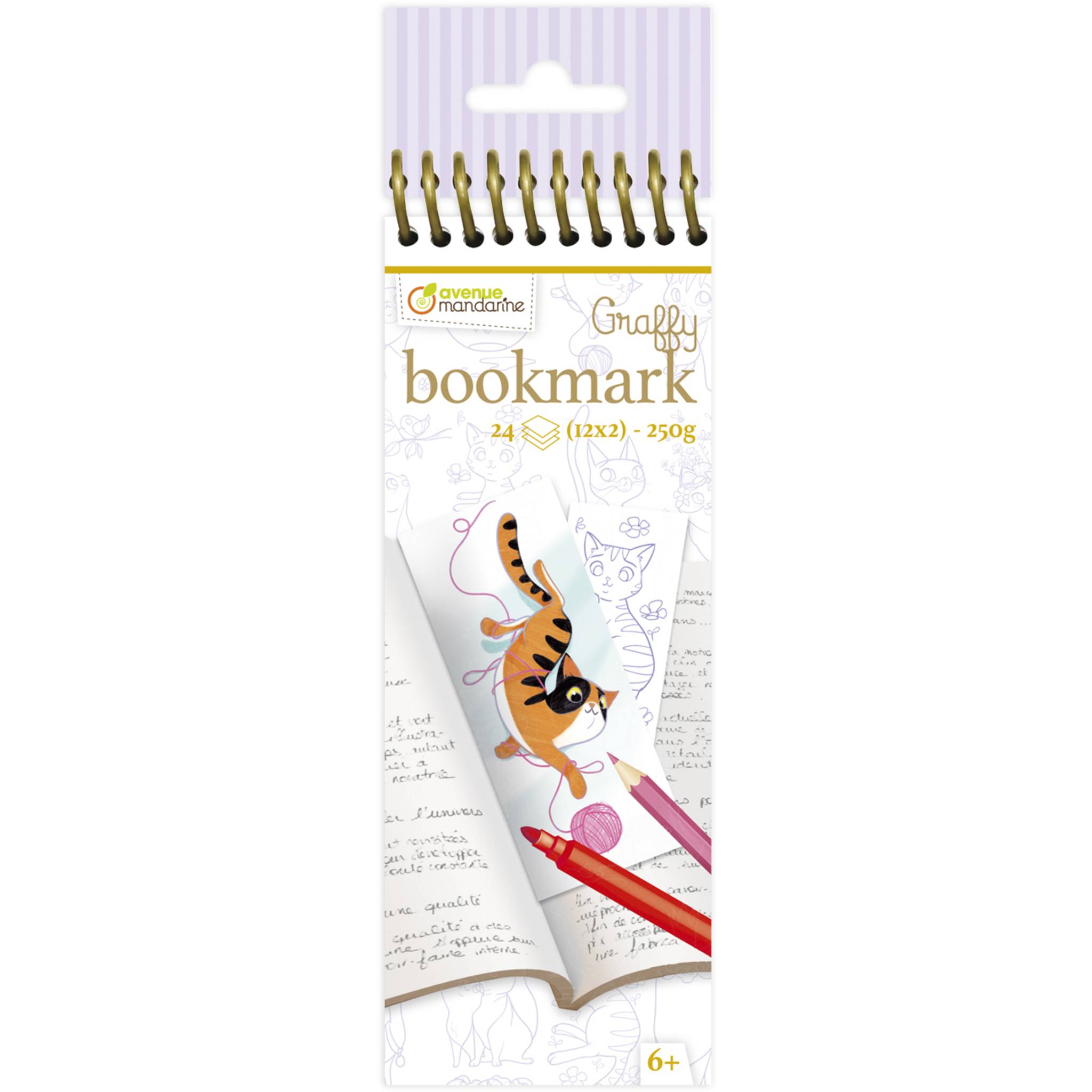 Avenue Mandarine 5x Graffy Bookmark, Katzen GY100C