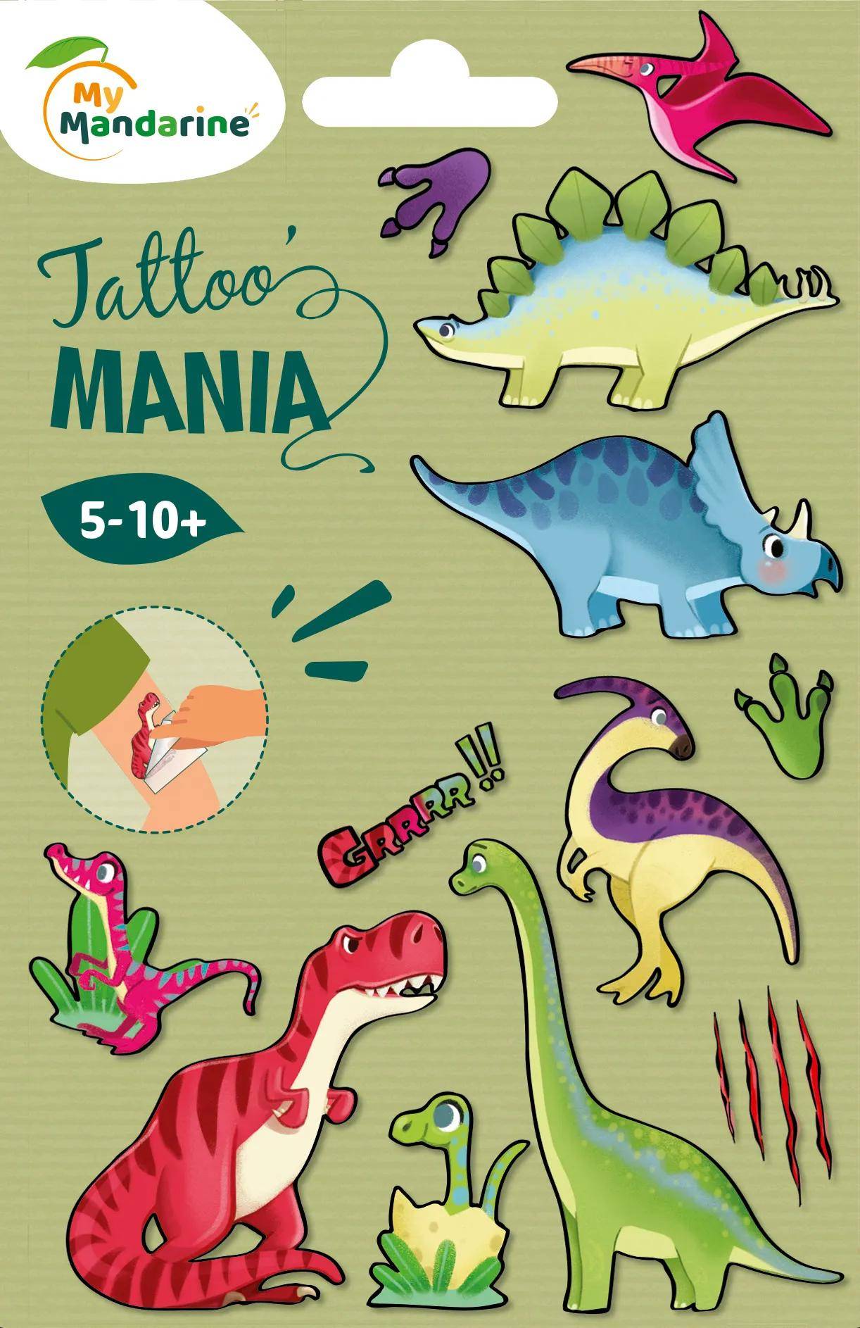 Avenue Mandarine 10x Tattoo Mania, Dinosaurier - Mehrfarbig CC059C