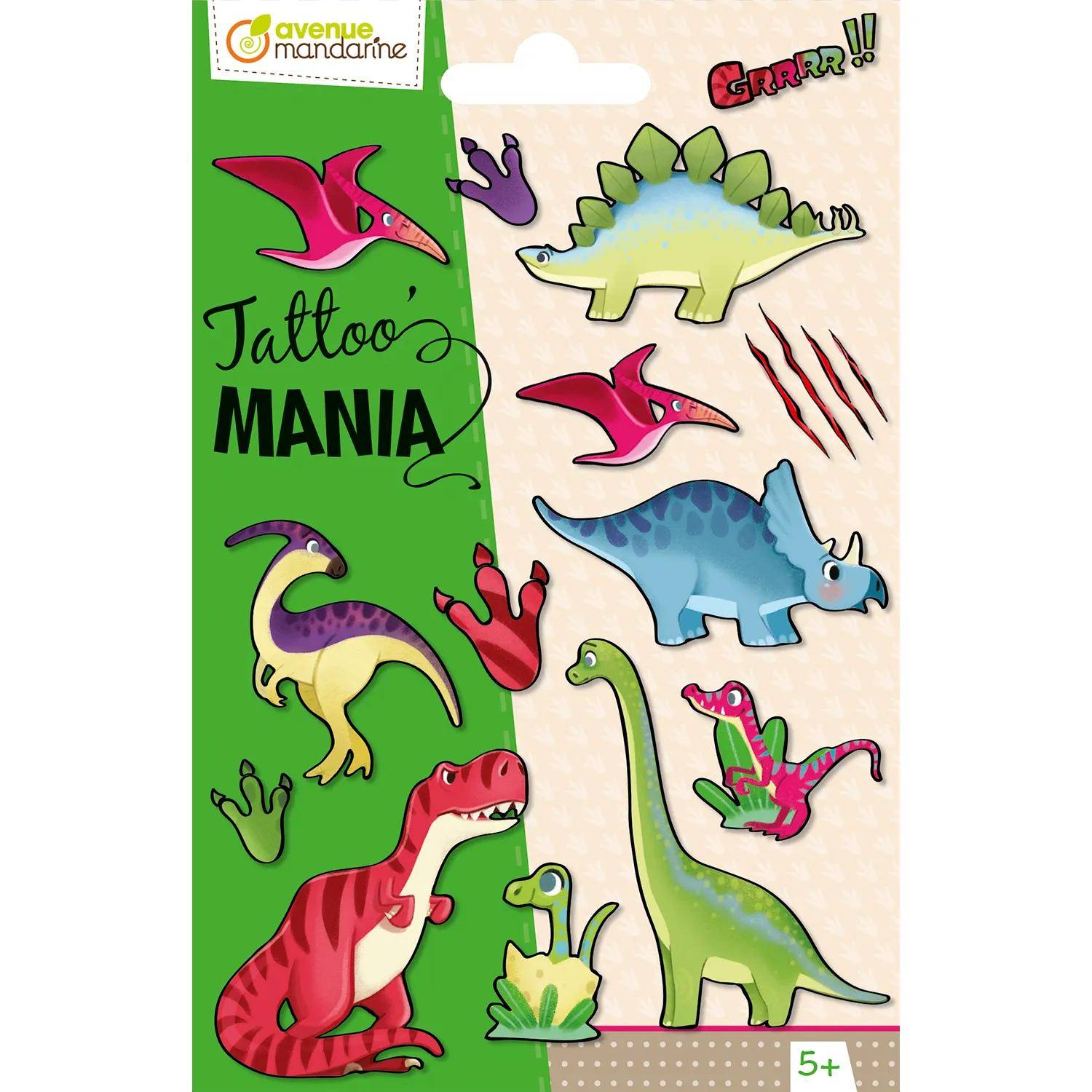 Avenue Mandarine 10x Tattoo Mania, Dinosaurier - Mehrfarbig CC059C