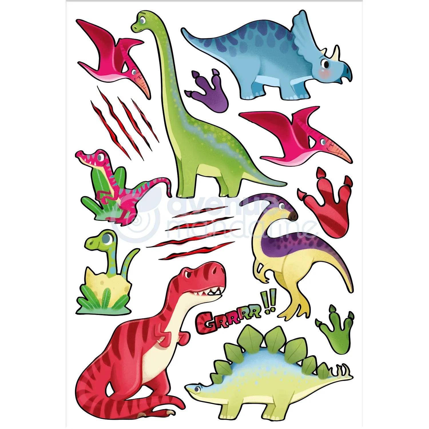 Avenue Mandarine 10x Tattoo Mania, Dinosaurier - Mehrfarbig CC059C