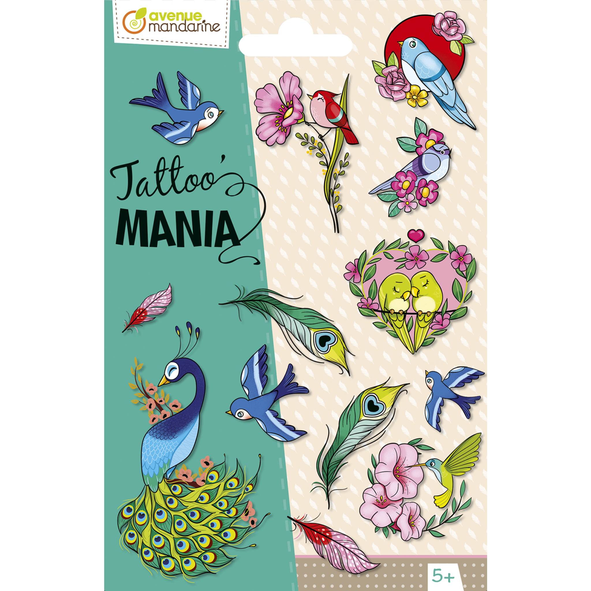 Avenue Mandarine 10x Tattoo' Mania, Vögel - Mehrfarbig CC055C