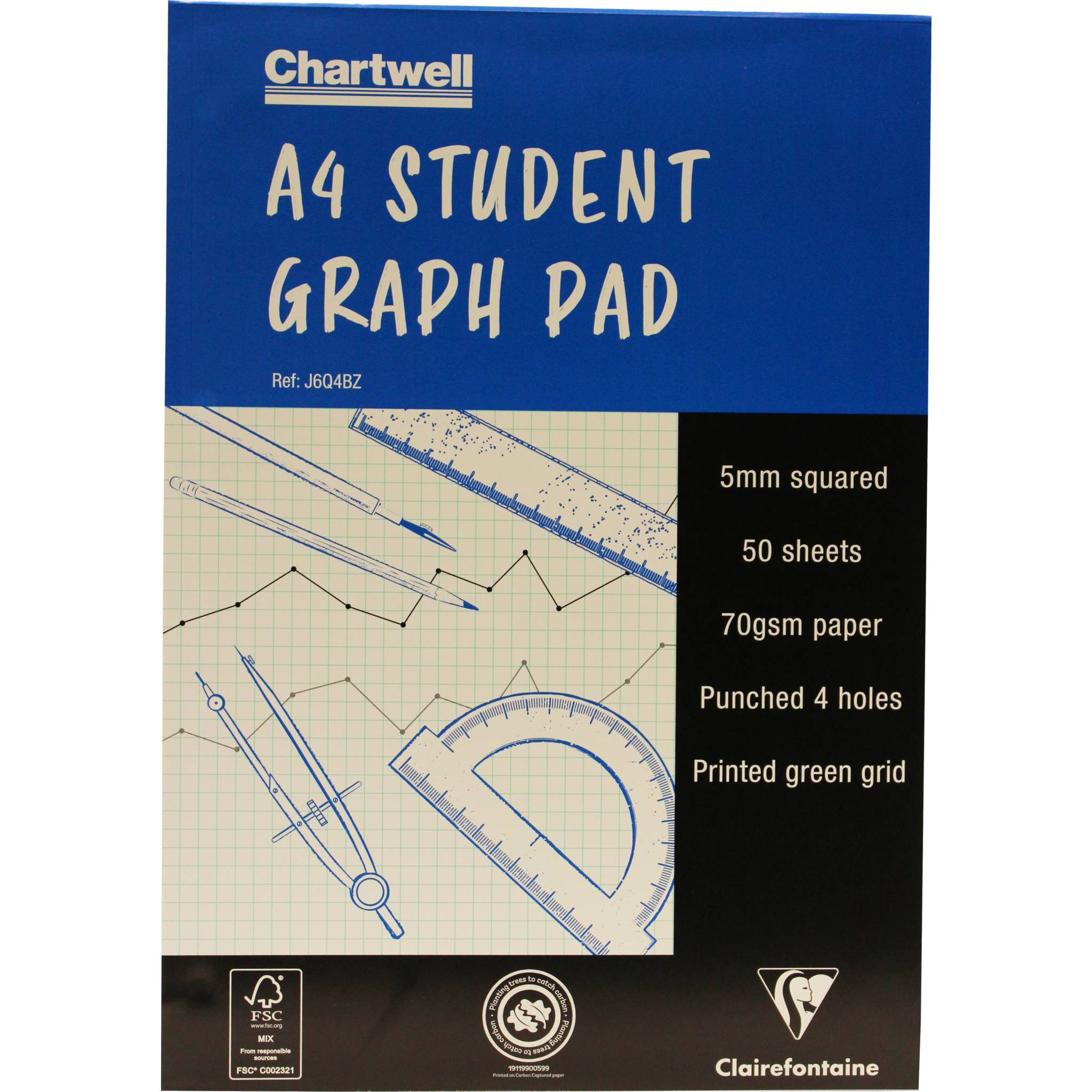 Clairefontaine 10x Block 50 Blatt A4 Millimeterpapier quadratisch 6Q4BZ