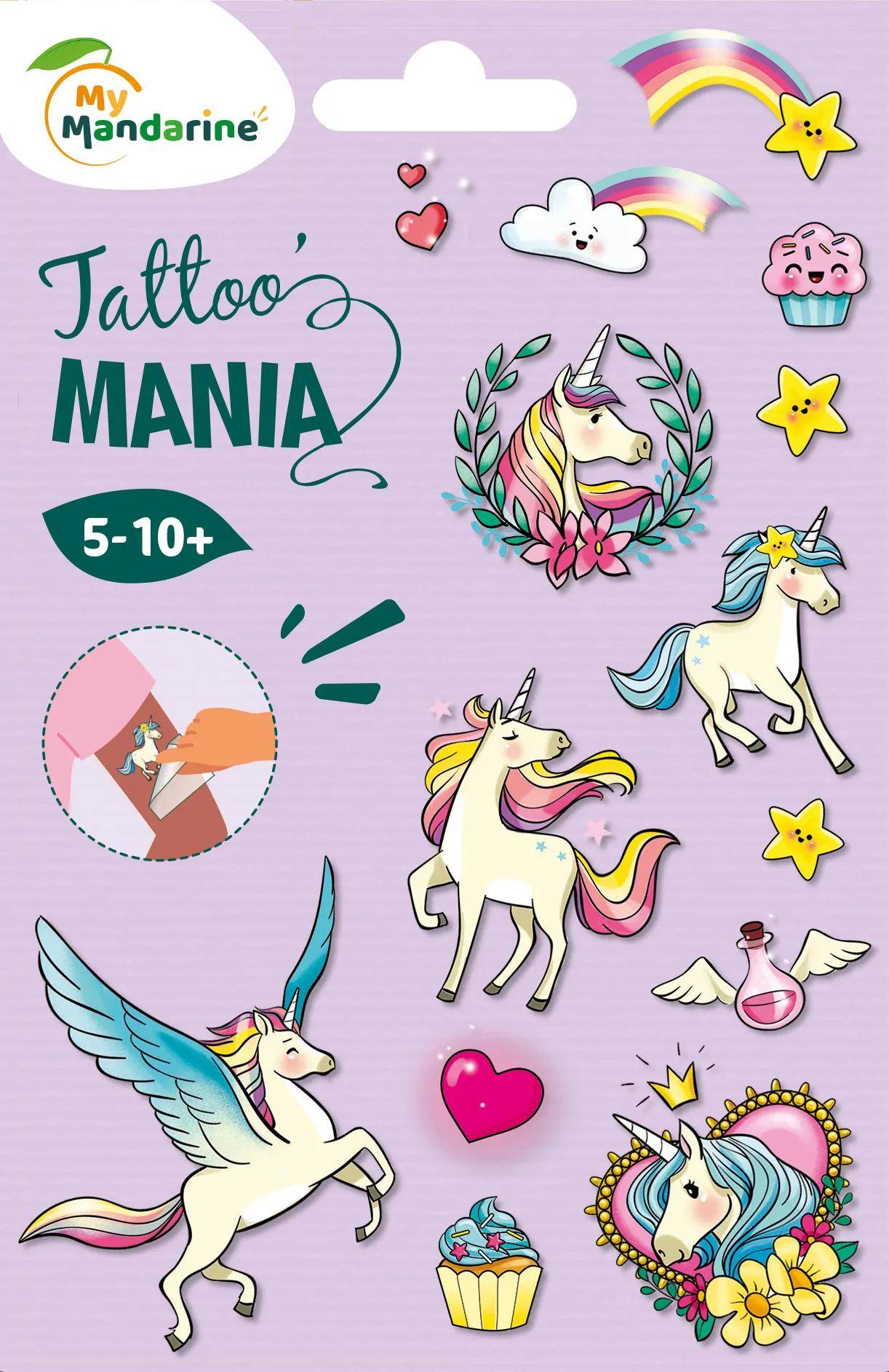 Avenue Mandarine 10x Tattoo' Mania, Einhörner/Magie - Mehrfarbig CC052C