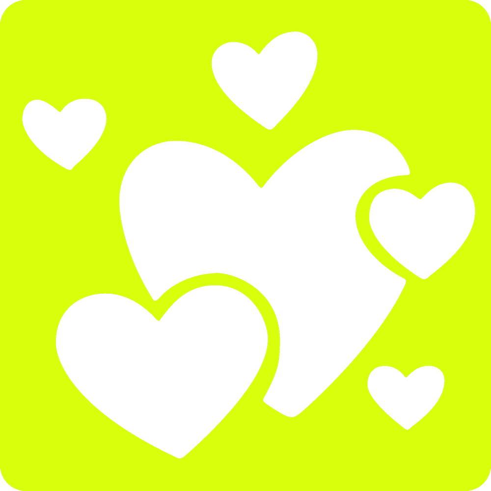 Avenue Mandarine 3x 6-teiliges Schablonenset für Kinder, Herzen - Orange 42640O