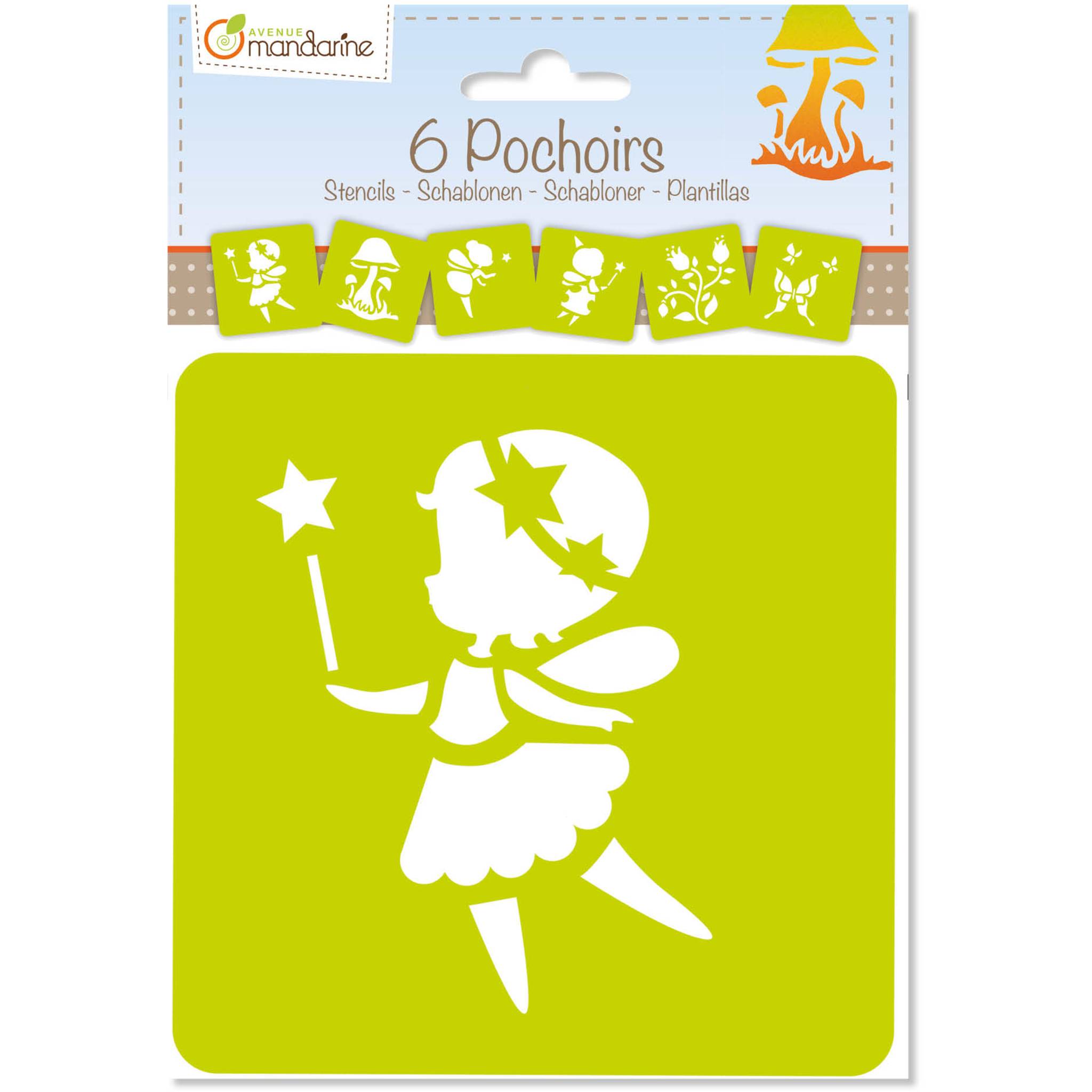 Avenue Mandarine 3x 6-teiliges Schablonenset für Kinder, Herzen - Orange 42640O