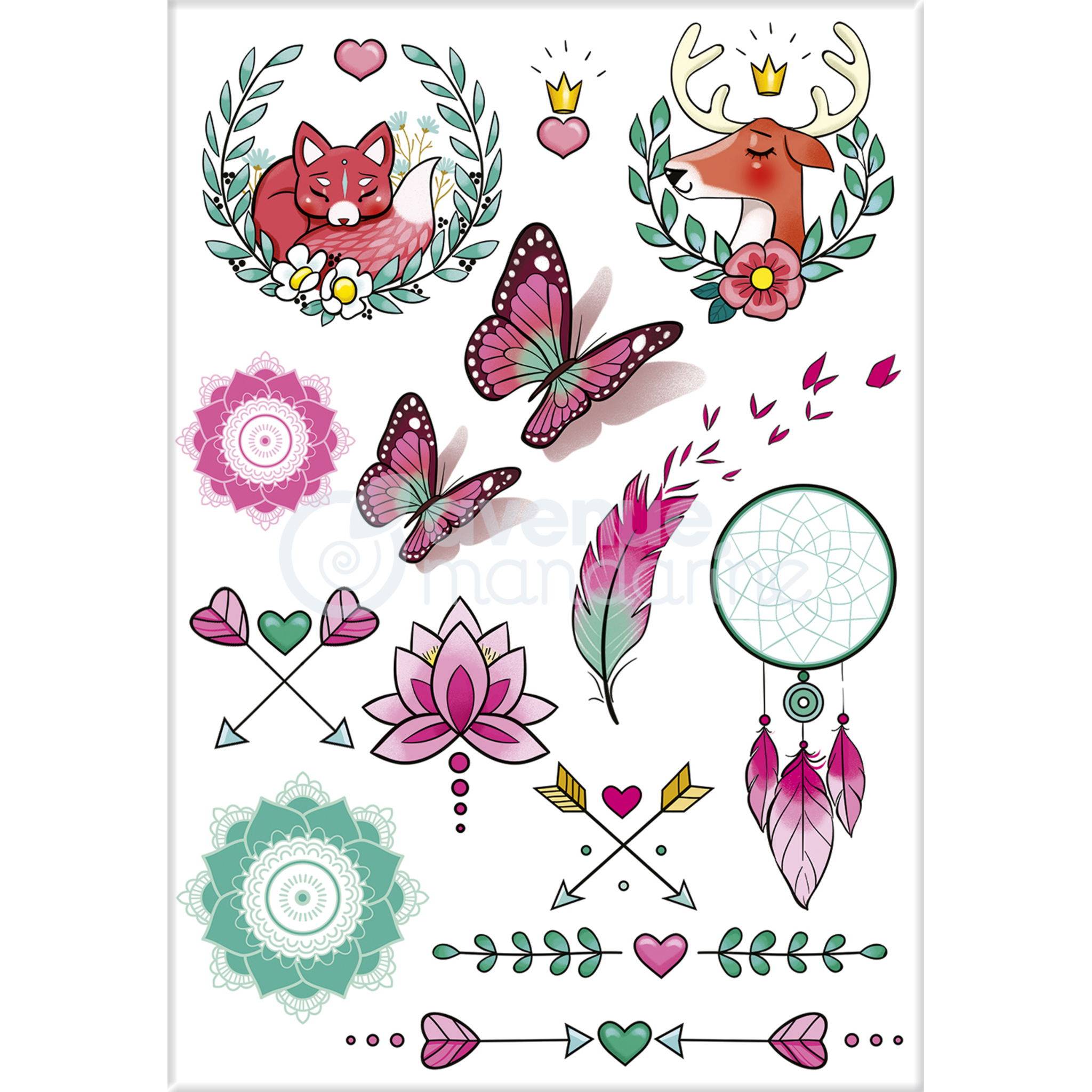 Avenue Mandarine 10x Tattoo' Mania, Bohême - Mehrfarbig CC054C