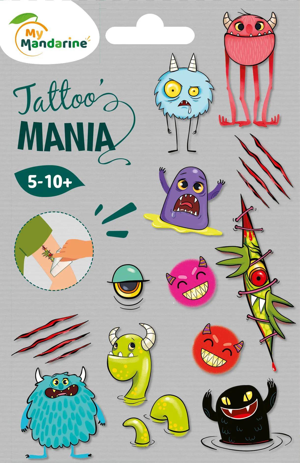 Avenue Mandarine 10x Tattoo' Mania, Monster - Mehrfarbig CC053C