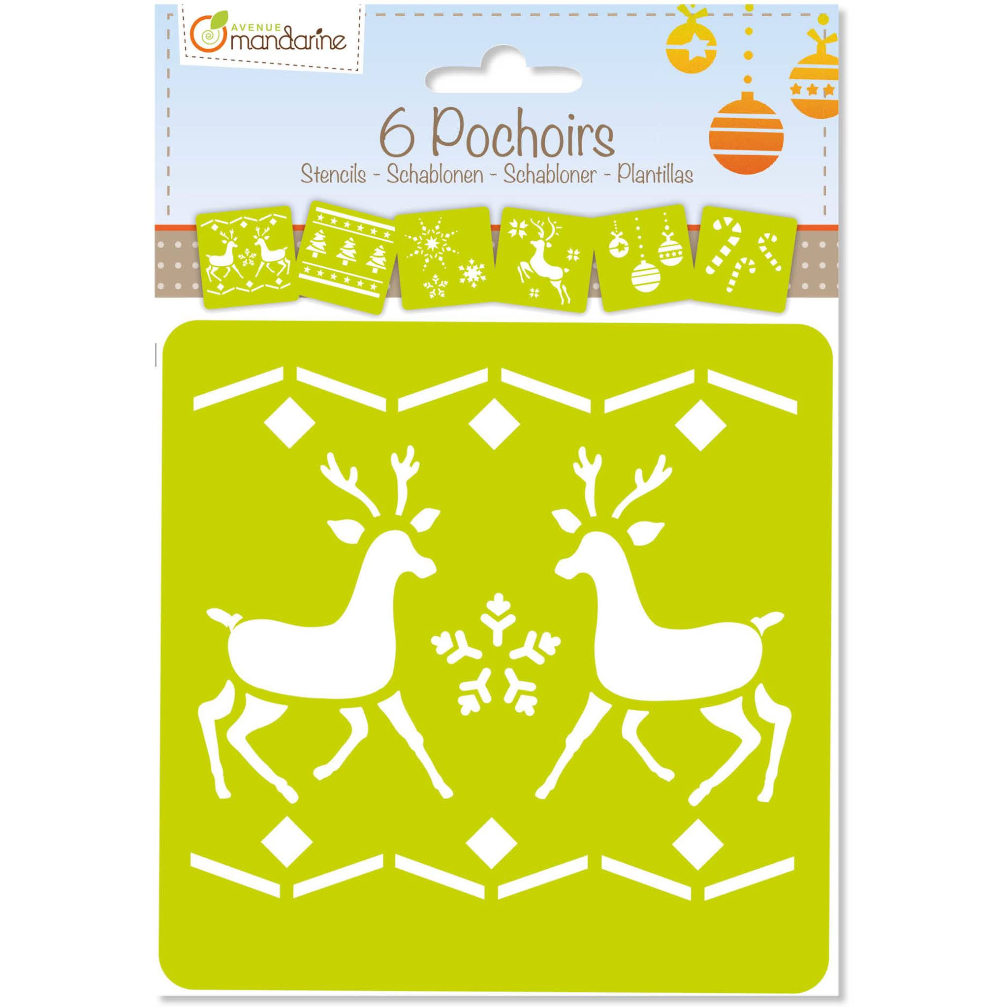 Avenue Mandarine 3x 6 tlg Schablonenset für Kinder, Weihnachten 2 Orange 42647O